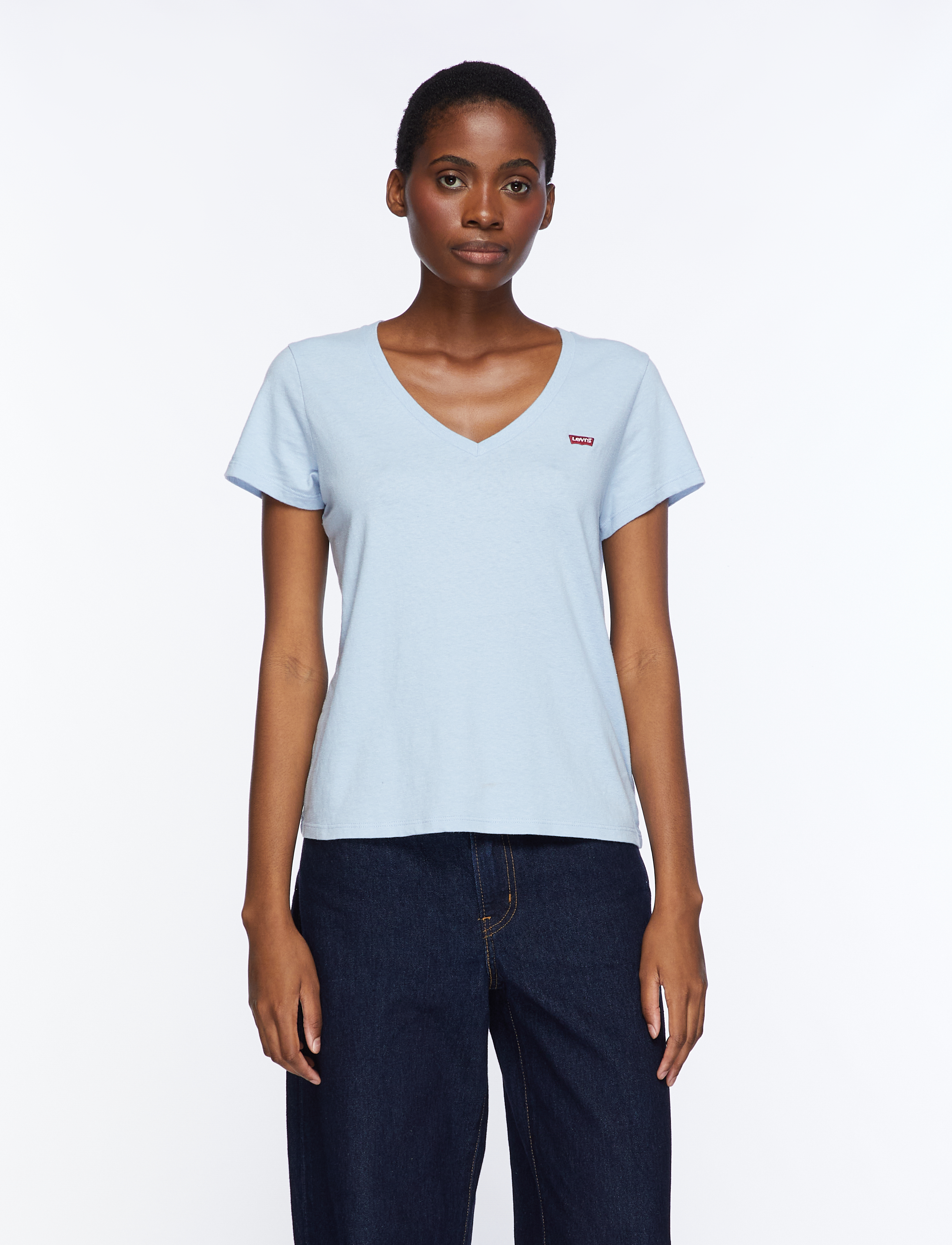 Levi's® PERFECT SLUB VNECK CHAMBRAY BL - T-shirts & Toppar - BLUES / blue
