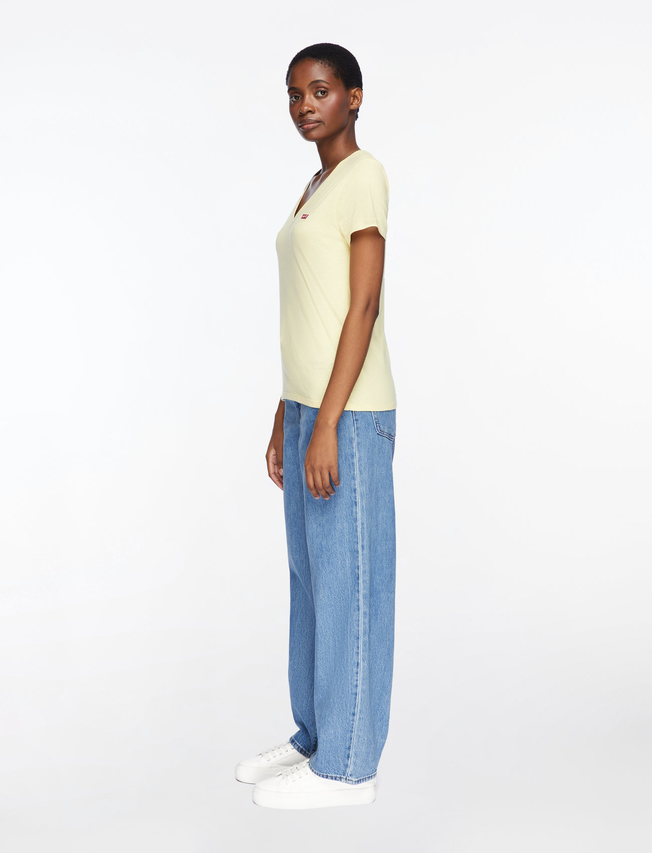 Levi's® - PERFECT SLUB VNECK MOOD YELLOW - t-shirts - yellows - 4