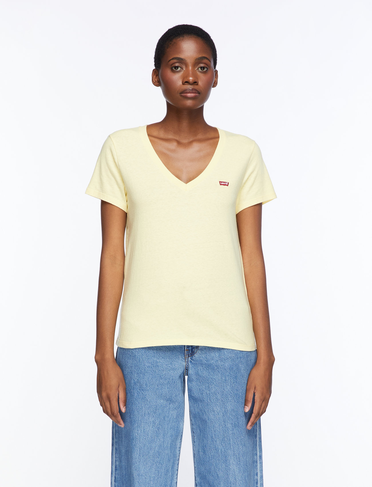 Levi's® - PERFECT SLUB VNECK MOOD YELLOW - t-shirts - yellows - 0