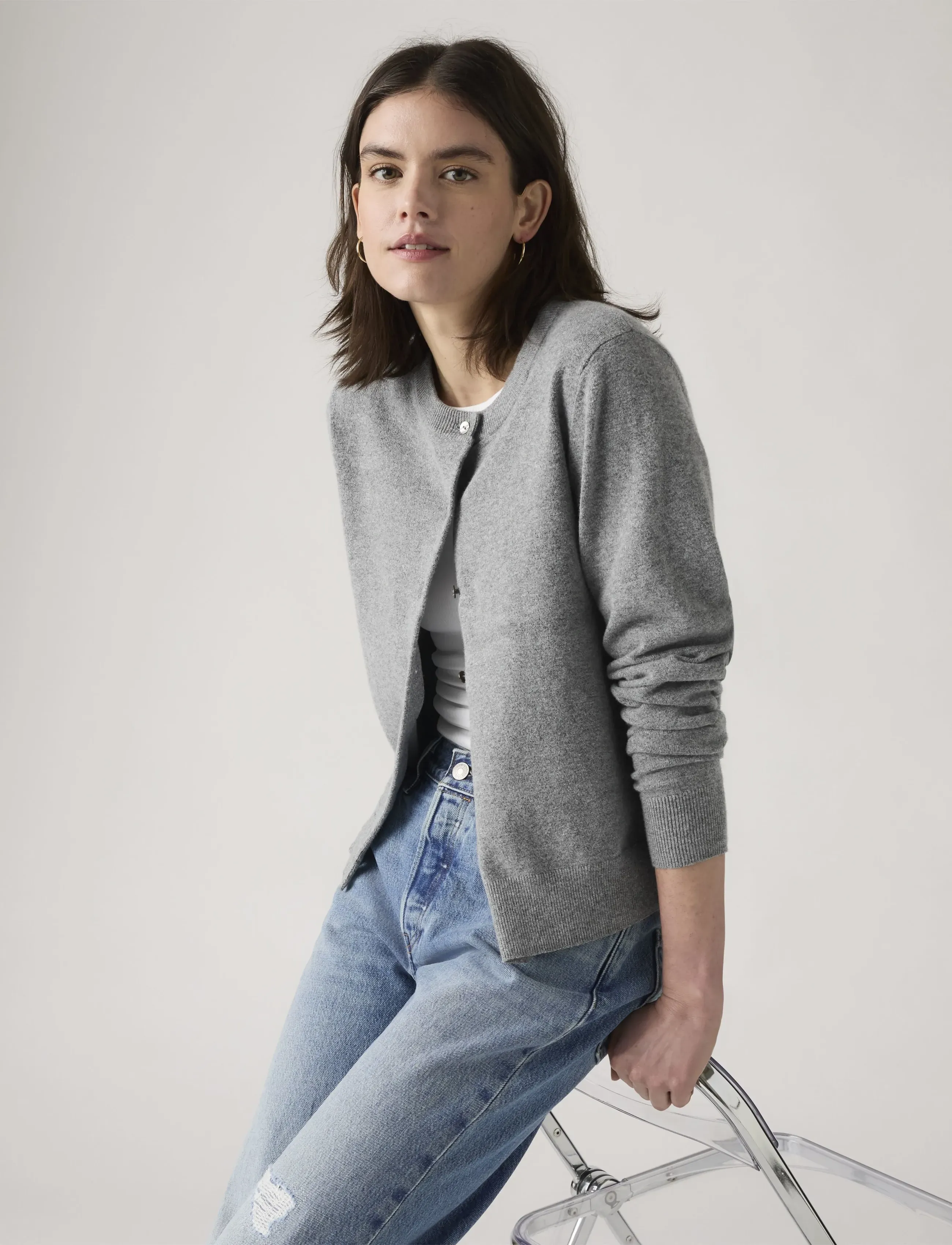 Levi's® - SUPER SOFT CREWNECK CARDI DARK - neutrals - 5