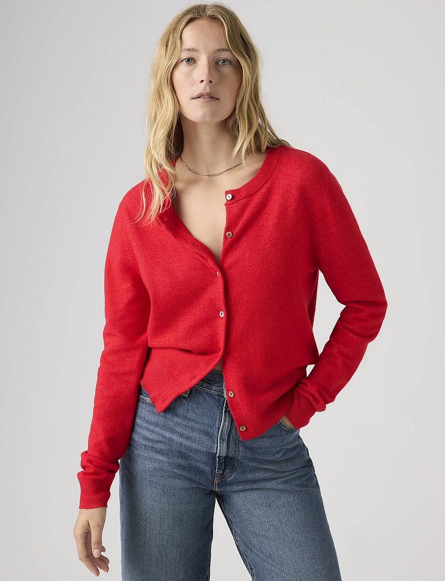 Levi's® - SUPER SOFT CREWNECK CARDI TRUE - koftor - reds - 0