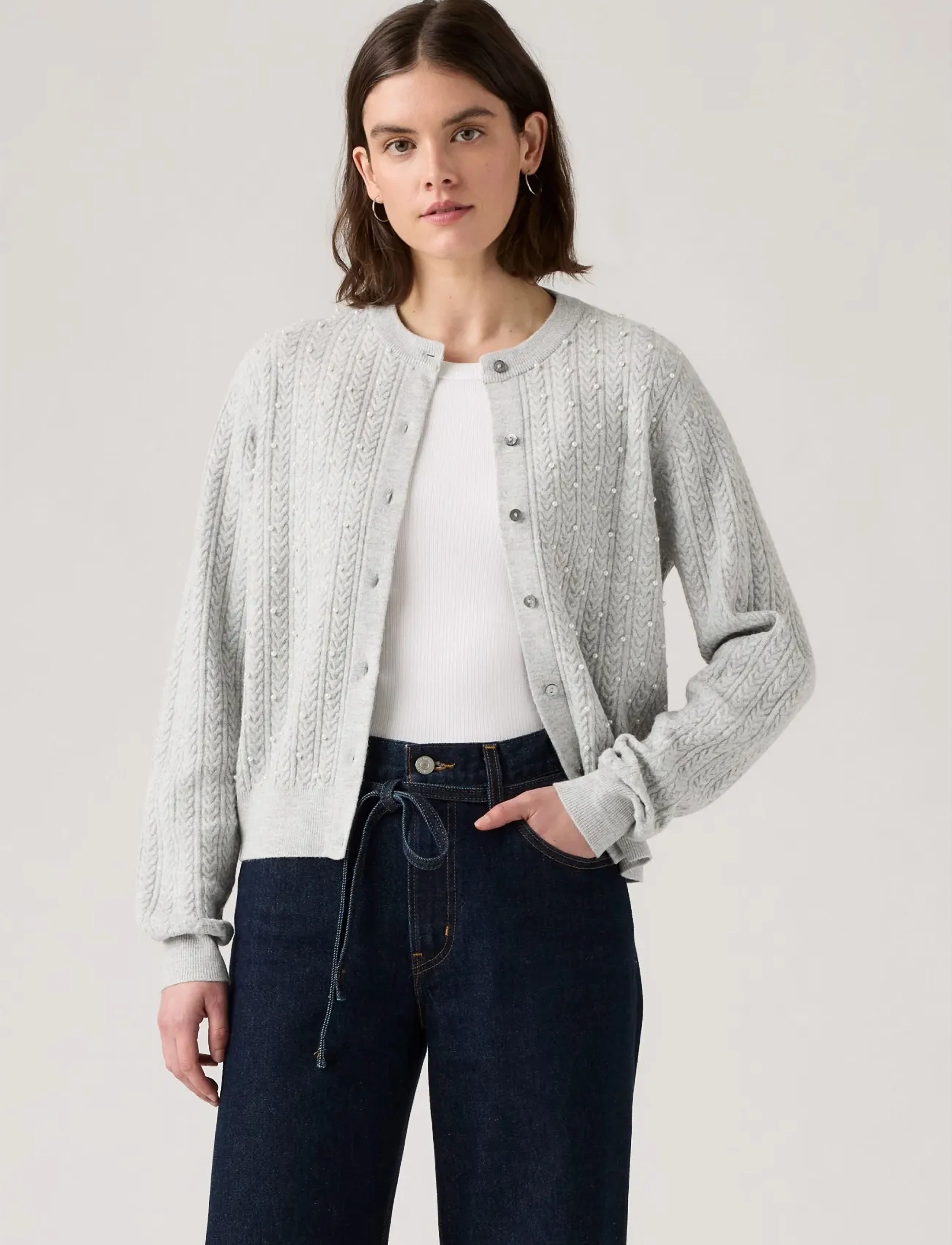 Levi's® - SUPER SOFT CREWNECK CARDI LIGH - greys - 3