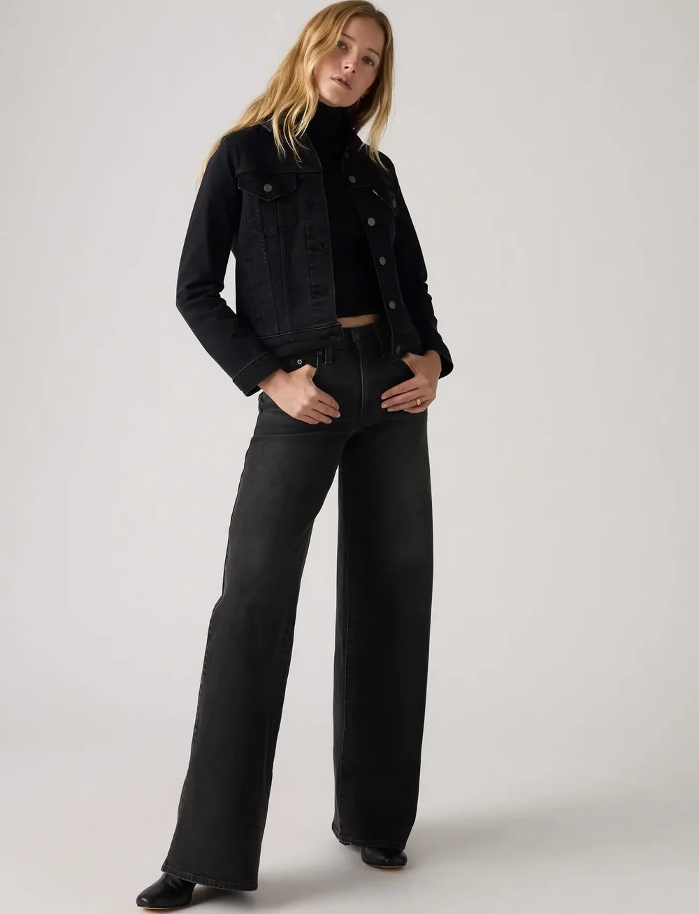 Levi's® - 728 HR WIDE LEG RODEO PRINCESS - flared jeans - blacks - 0