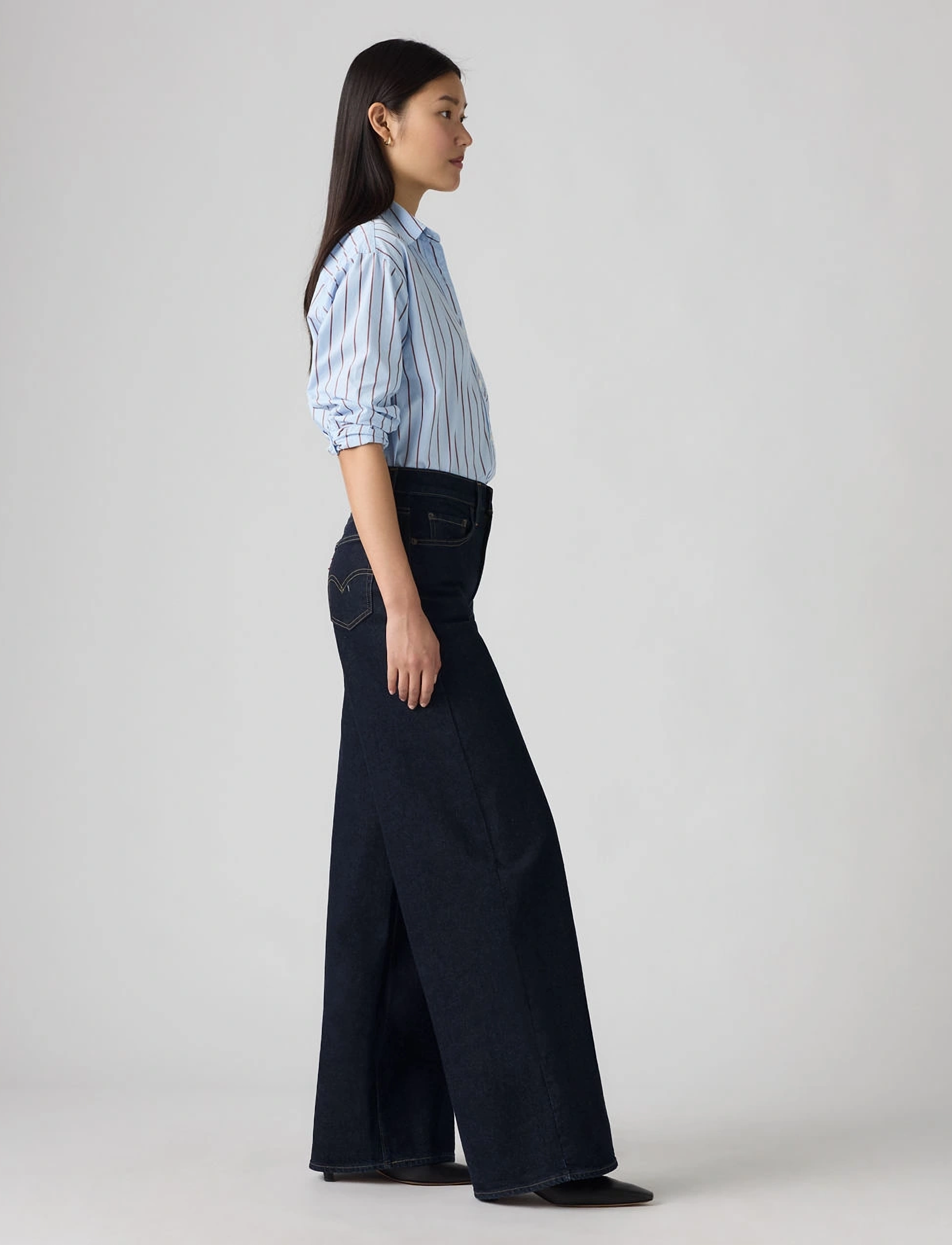 Levi's® - 728 HR WIDE LEG RETRO RINSE LB - jeans évasés - dark indigo - flat finish - 3