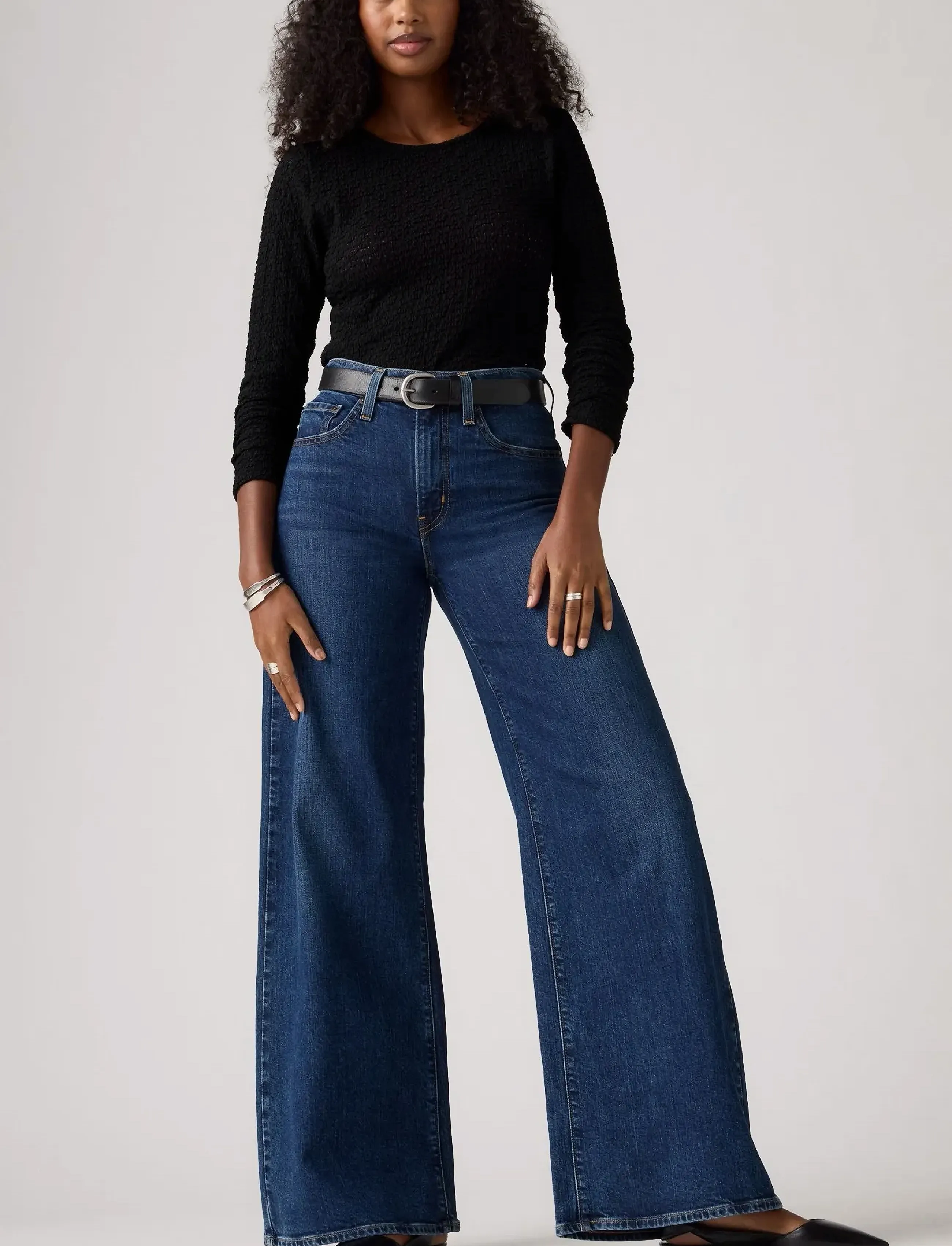 Levi's 728 Hr Wide Leg Woodstock Wide, 25 x 30, Navy, Jeans > Vidde, Dame