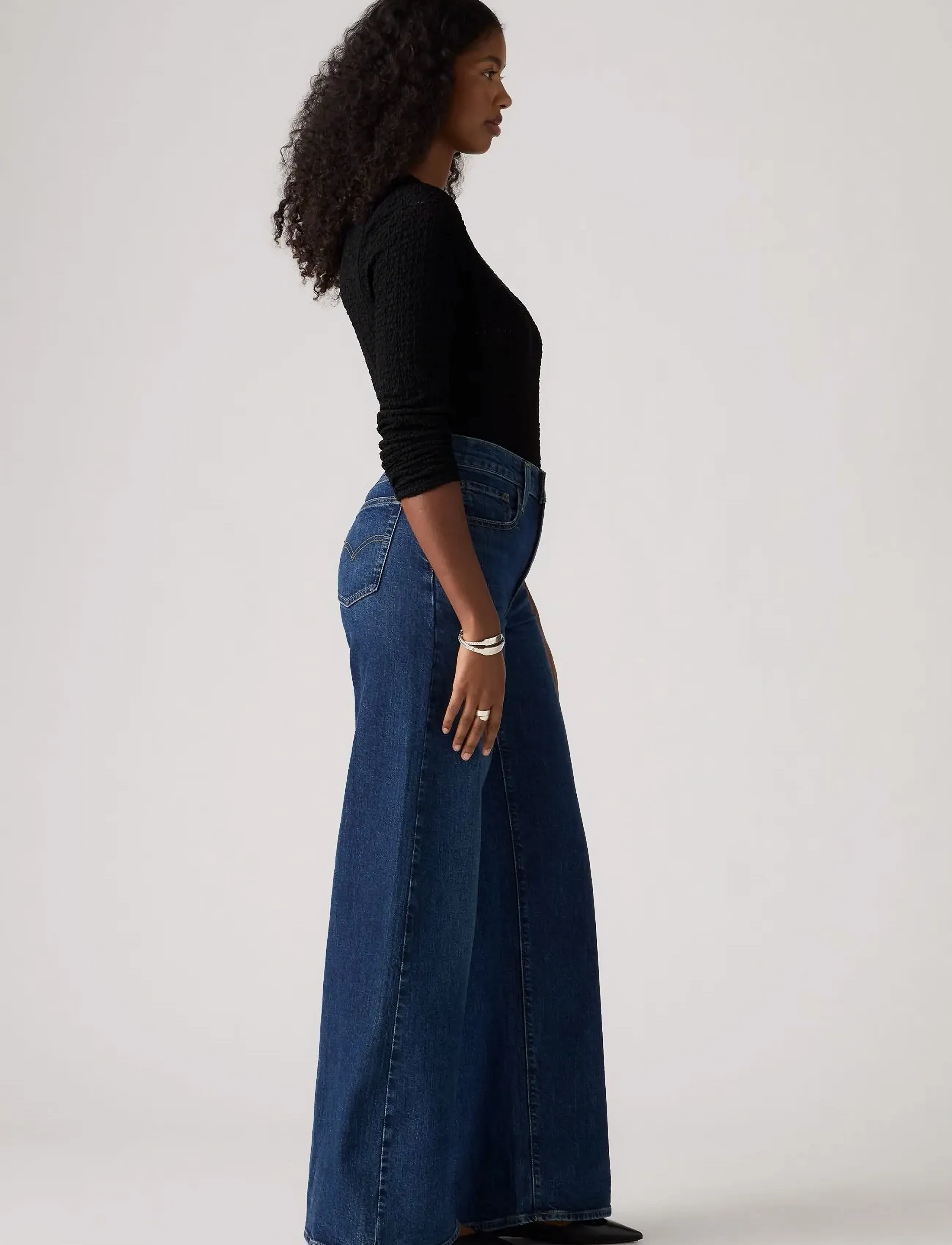Levi's® - 728 HR WIDE LEG WOODSTOCK WIDE - pantalons larges - dark indigo - worn in - 3