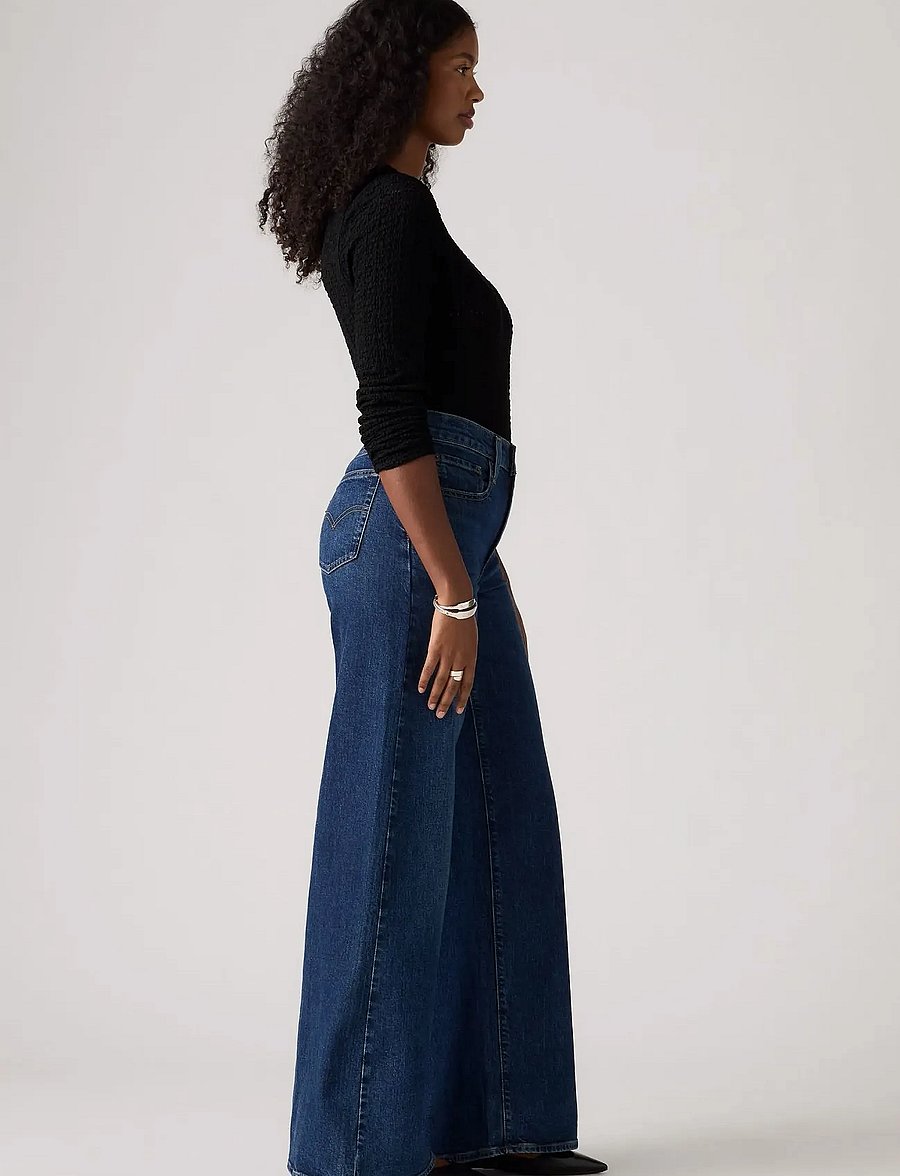 Levi's® - 728 HR WIDE LEG WOODSTOCK WIDE - pantalons larges - dark indigo - worn in - 3