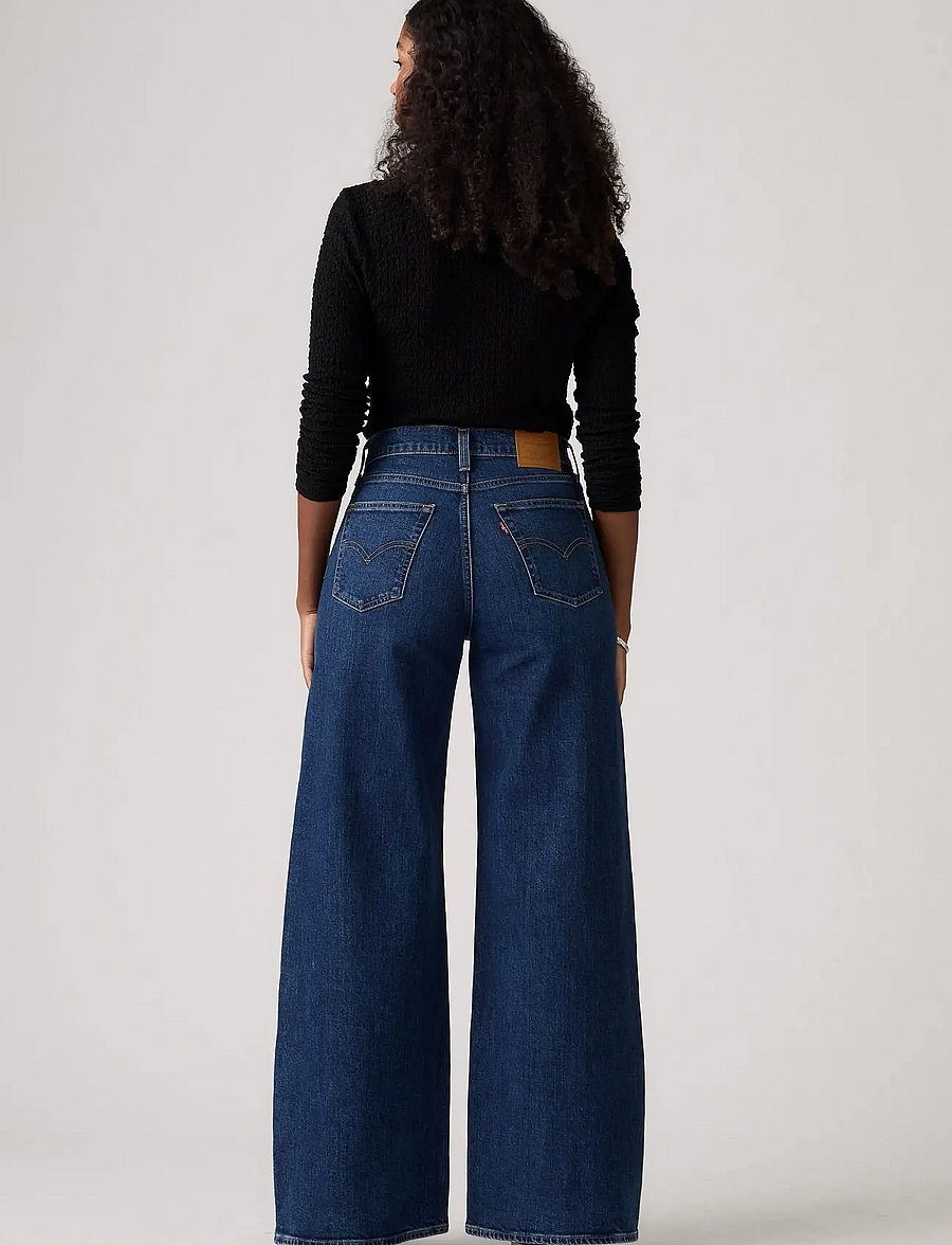 Levi's® - 728 HR WIDE LEG WOODSTOCK WIDE - pantalons larges - dark indigo - worn in - 4