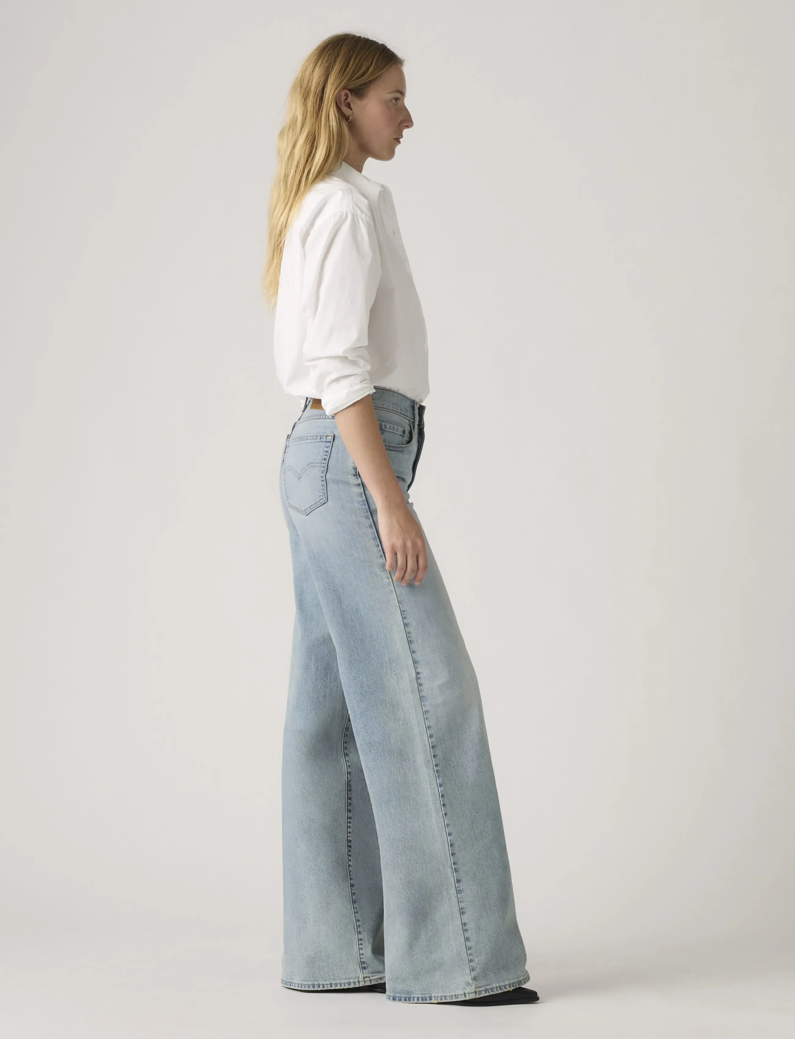 Levi's® - 728 HR WIDE LEG HEADWINDS AHEA - hosen mit weitem bein - light indigo - worn in - 3