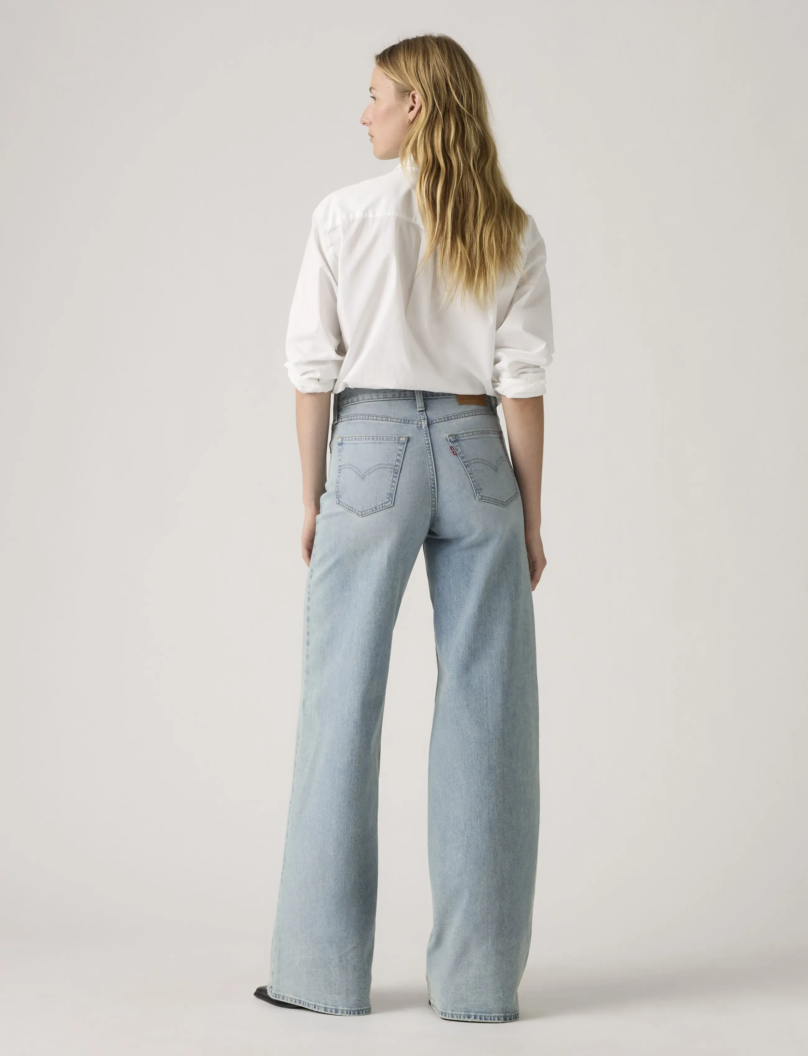 Levi's® - 728 HR WIDE LEG HEADWINDS AHEA - hosen mit weitem bein - light indigo - worn in - 4