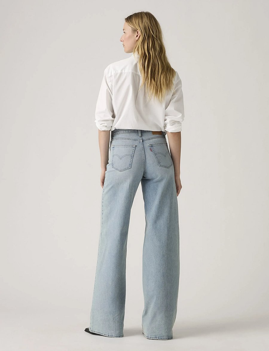 Levi's® - 728 HR WIDE LEG HEADWINDS AHEA - hosen mit weitem bein - light indigo - worn in - 4