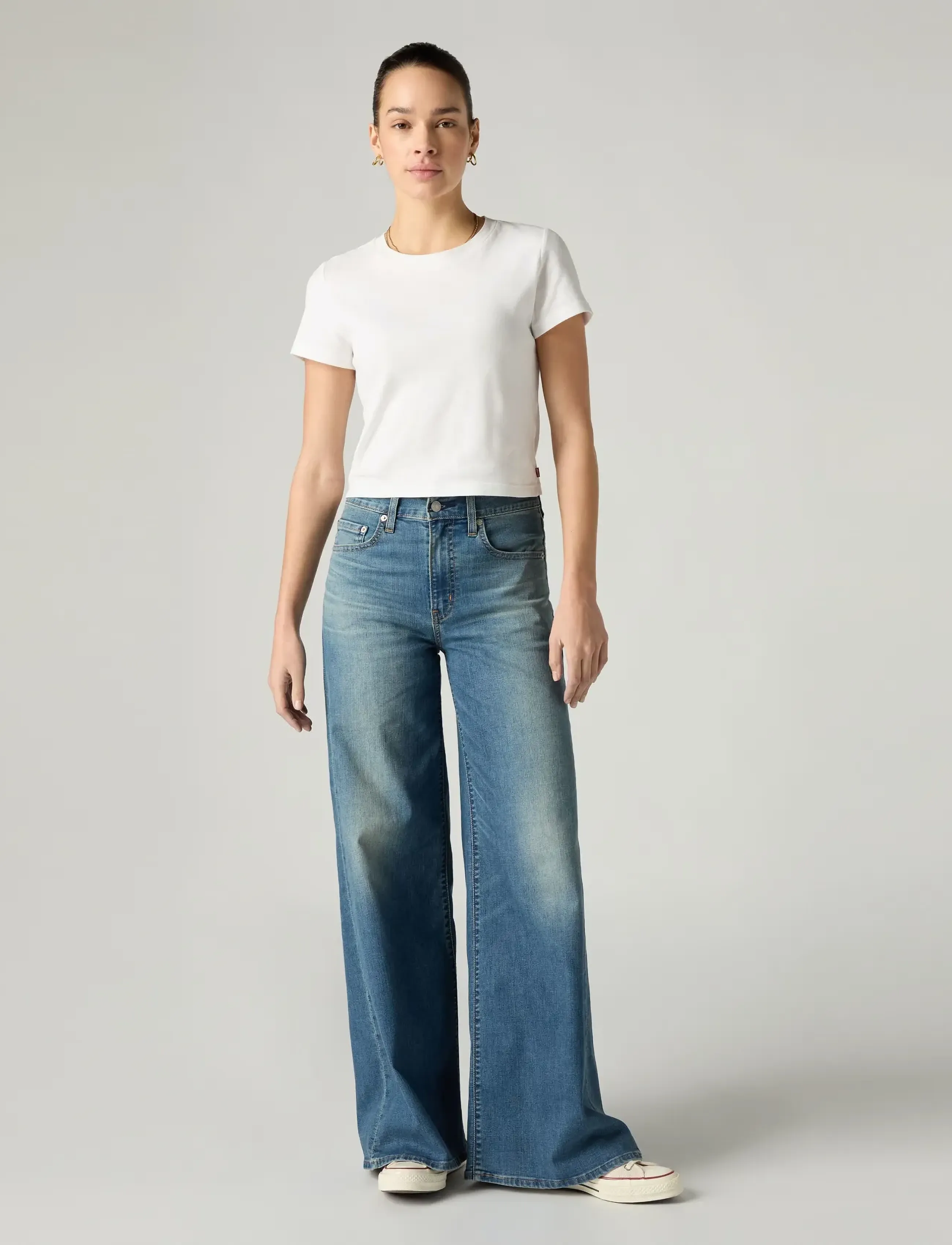 Levi's® - 728 HR WIDE LEG QUIET COOL - brede jeans - med indigo - worn in - 3