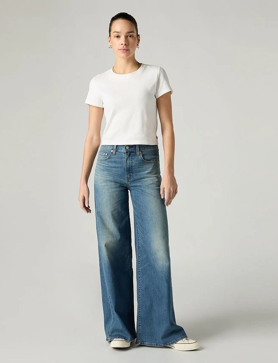 Levi's® - 728 HR WIDE LEG QUIET COOL - brede jeans - med indigo - worn in - 3