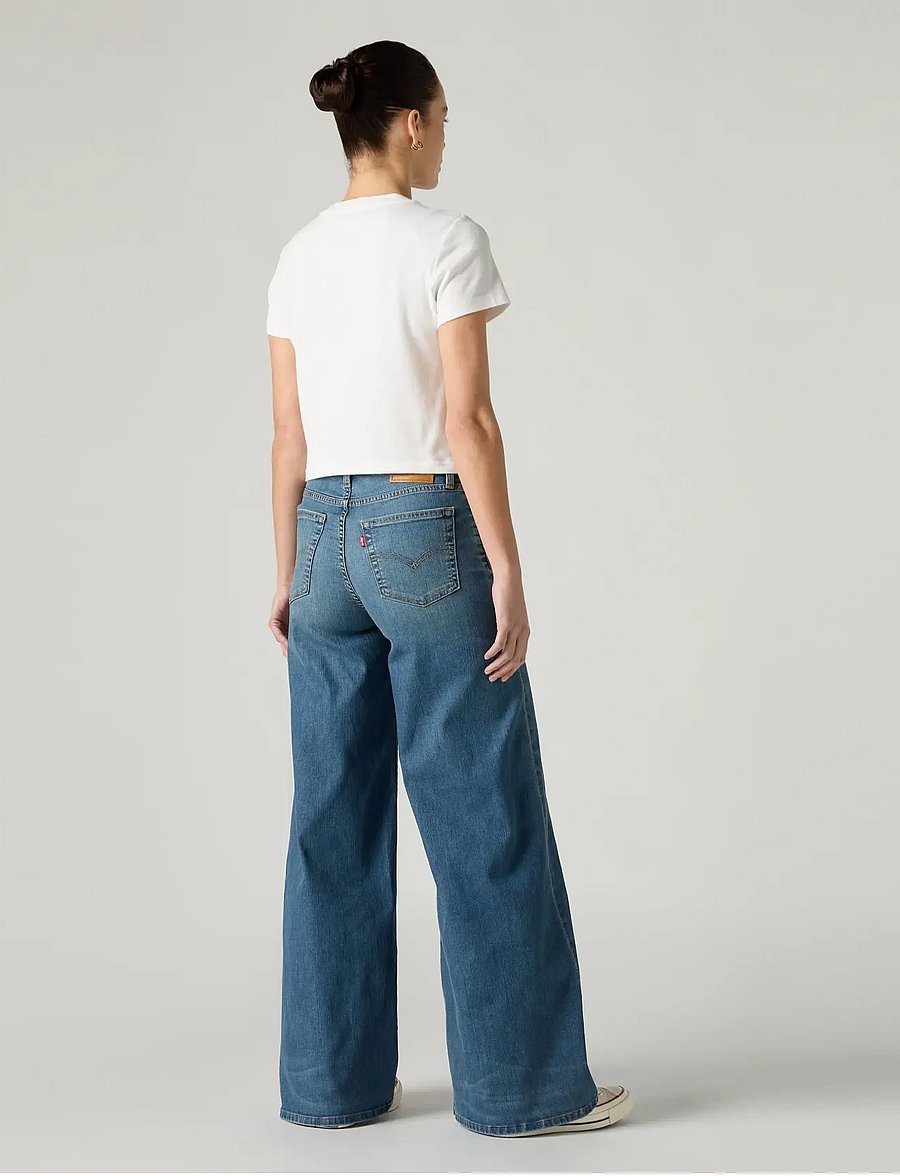 Levi's® - 728 HR WIDE LEG QUIET COOL - brede jeans - med indigo - worn in - 4