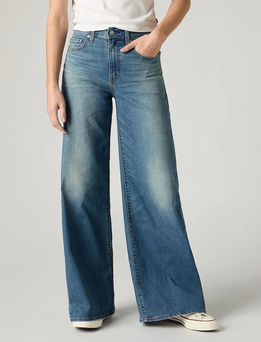 Levi's® - 728 HR WIDE LEG QUIET COOL - brede jeans - med indigo - worn in - 5