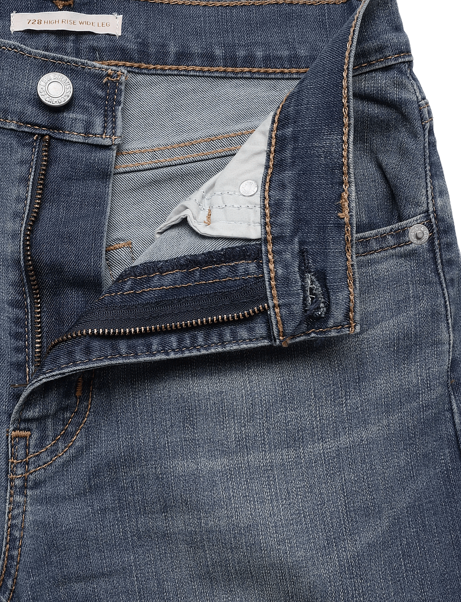 Levi's® - 728 HR WIDE LEG QUIET COOL - laia säärega teksad - med indigo - worn in - 3