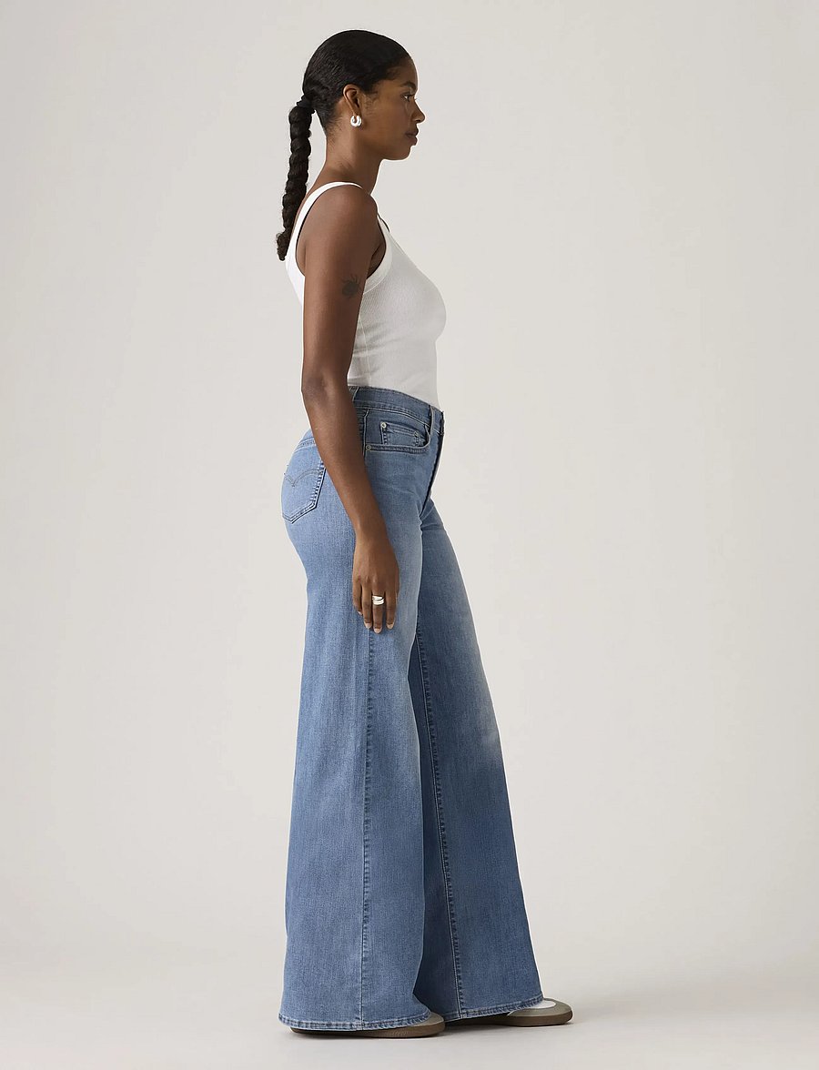 Levi's® - 728 HR WIDE LEG COOL SURF - hosen mit weitem bein - med indigo - worn in - 3