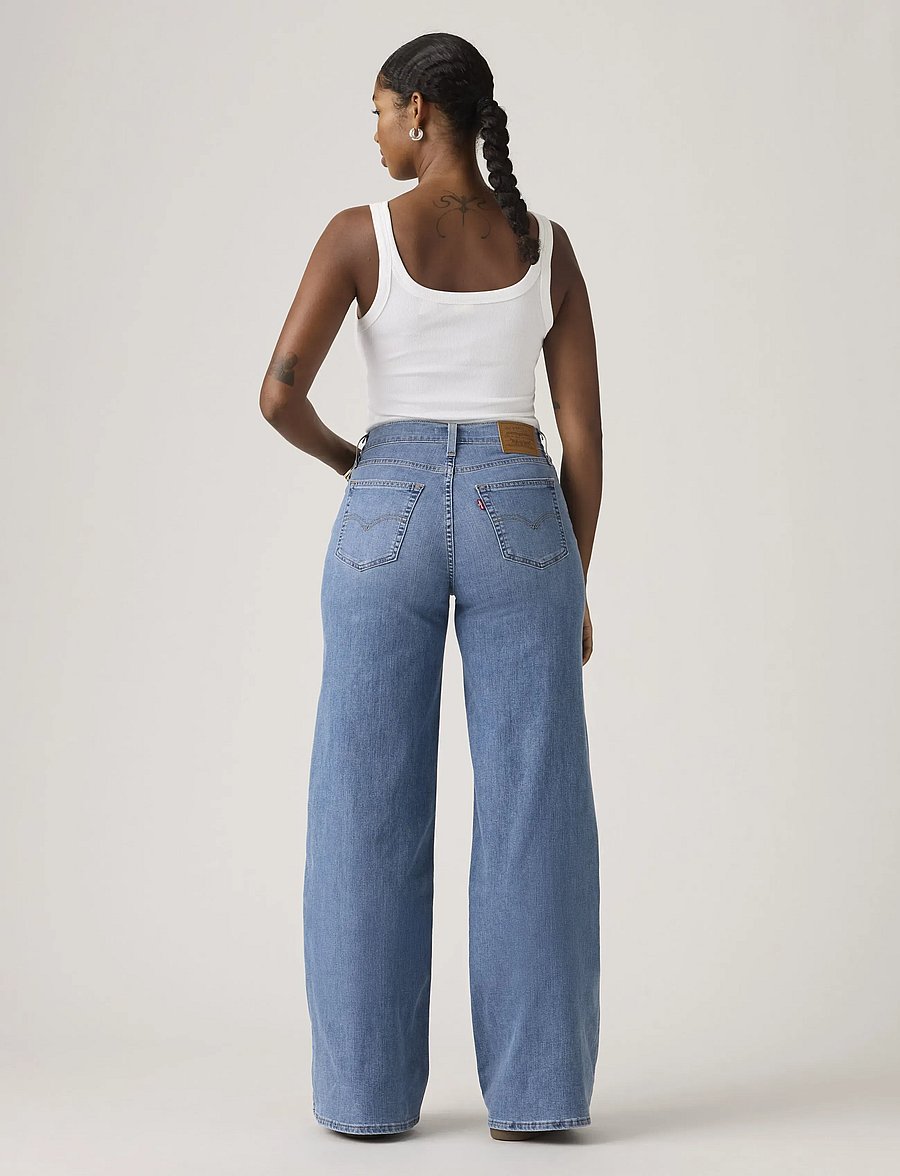 Levi's® - 728 HR WIDE LEG COOL SURF - hosen mit weitem bein - med indigo - worn in - 4
