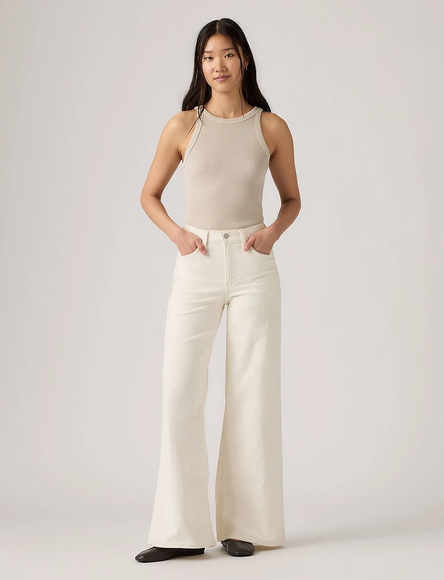 Levi's® - 728 HR WIDE LEG EGRET - laia säärega püksid - whites - 3