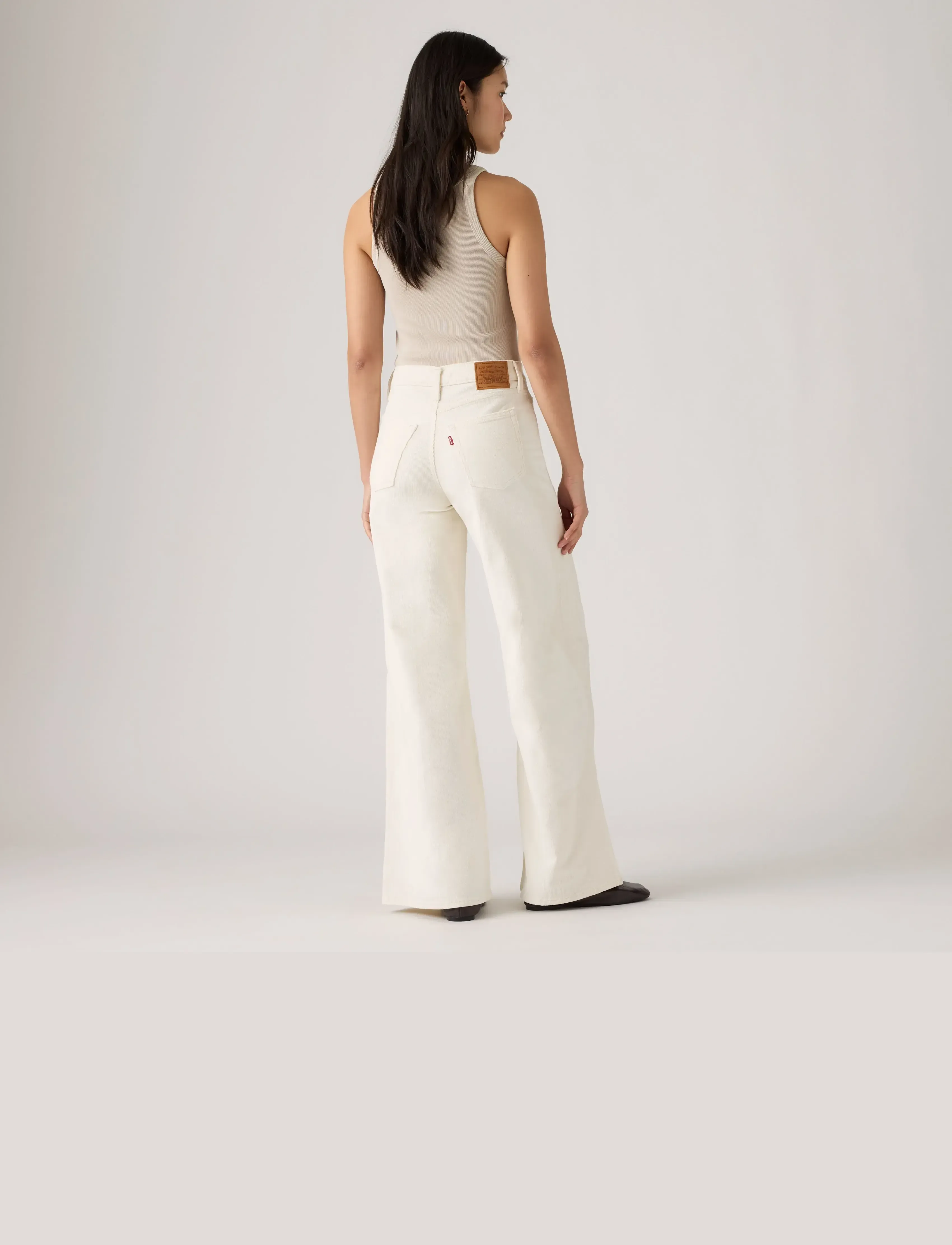 Levi's® - 728 HR WIDE LEG EGRET - laia säärega püksid - whites - 4