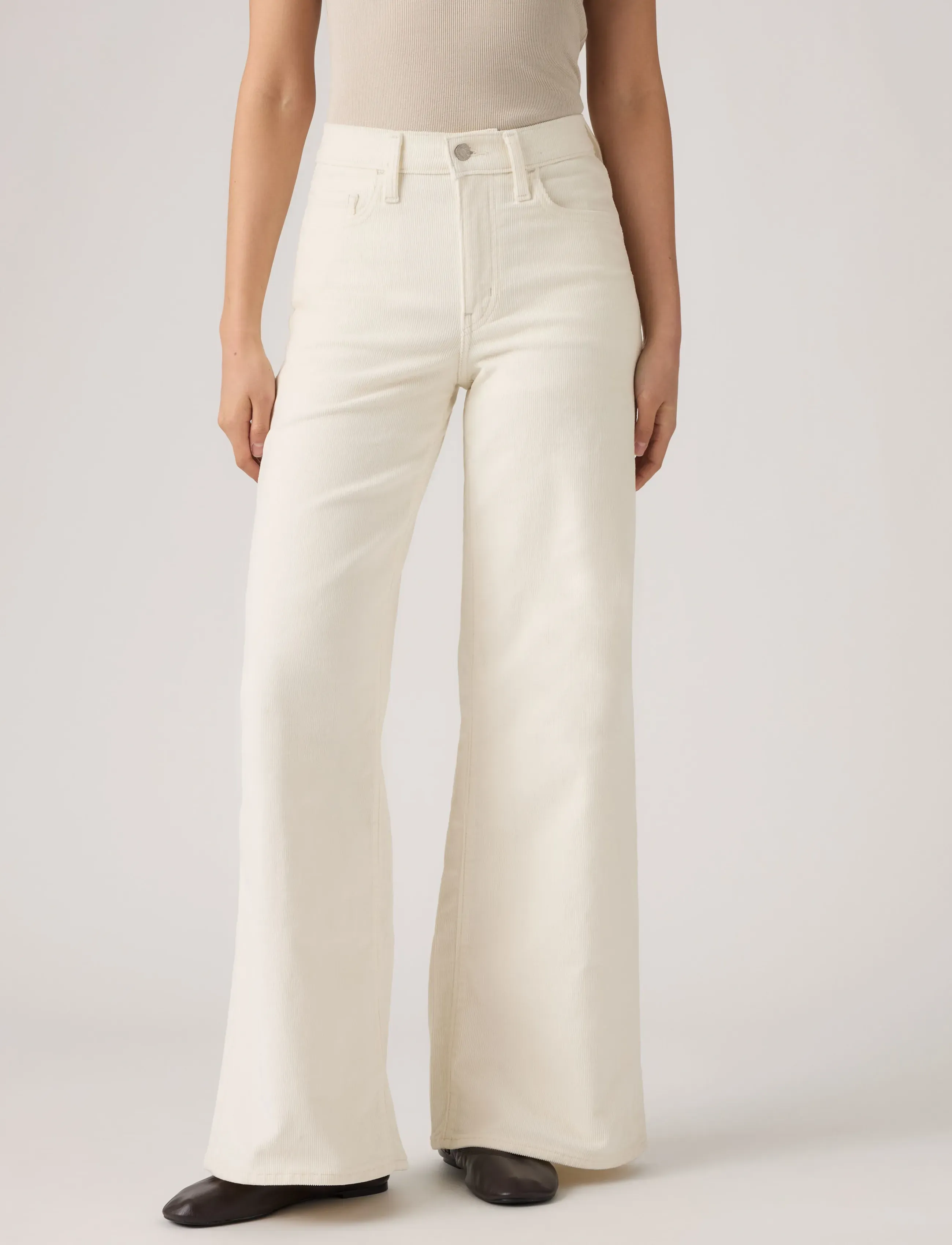 Levi's® - 728 HR WIDE LEG EGRET - laia säärega püksid - whites - 5