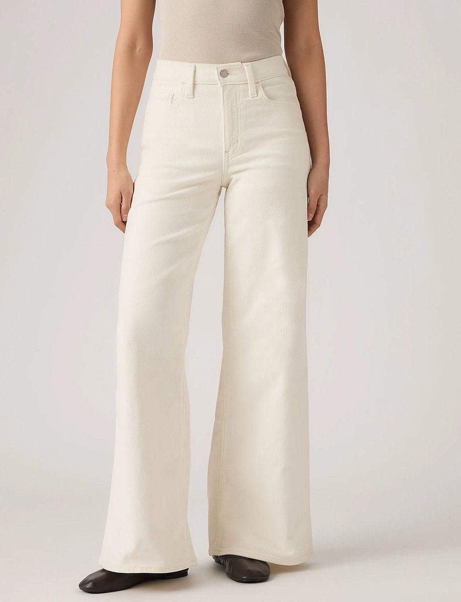 Levi's® - 728 HR WIDE LEG EGRET - laia säärega püksid - whites - 5