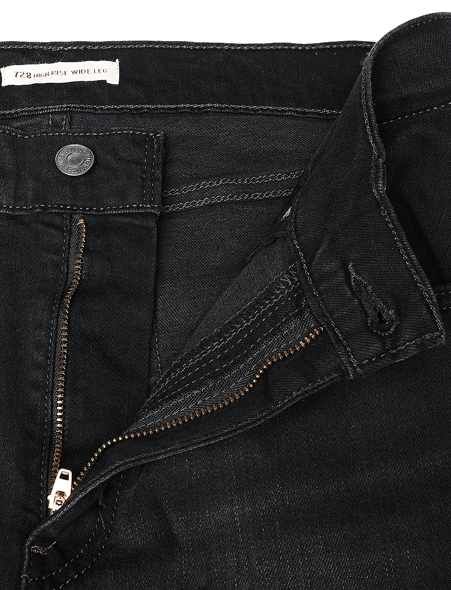 Levi's® - 728 HR WIDE LEG WORN MIDNIGHT - hosen mit weitem bein - blacks - 3