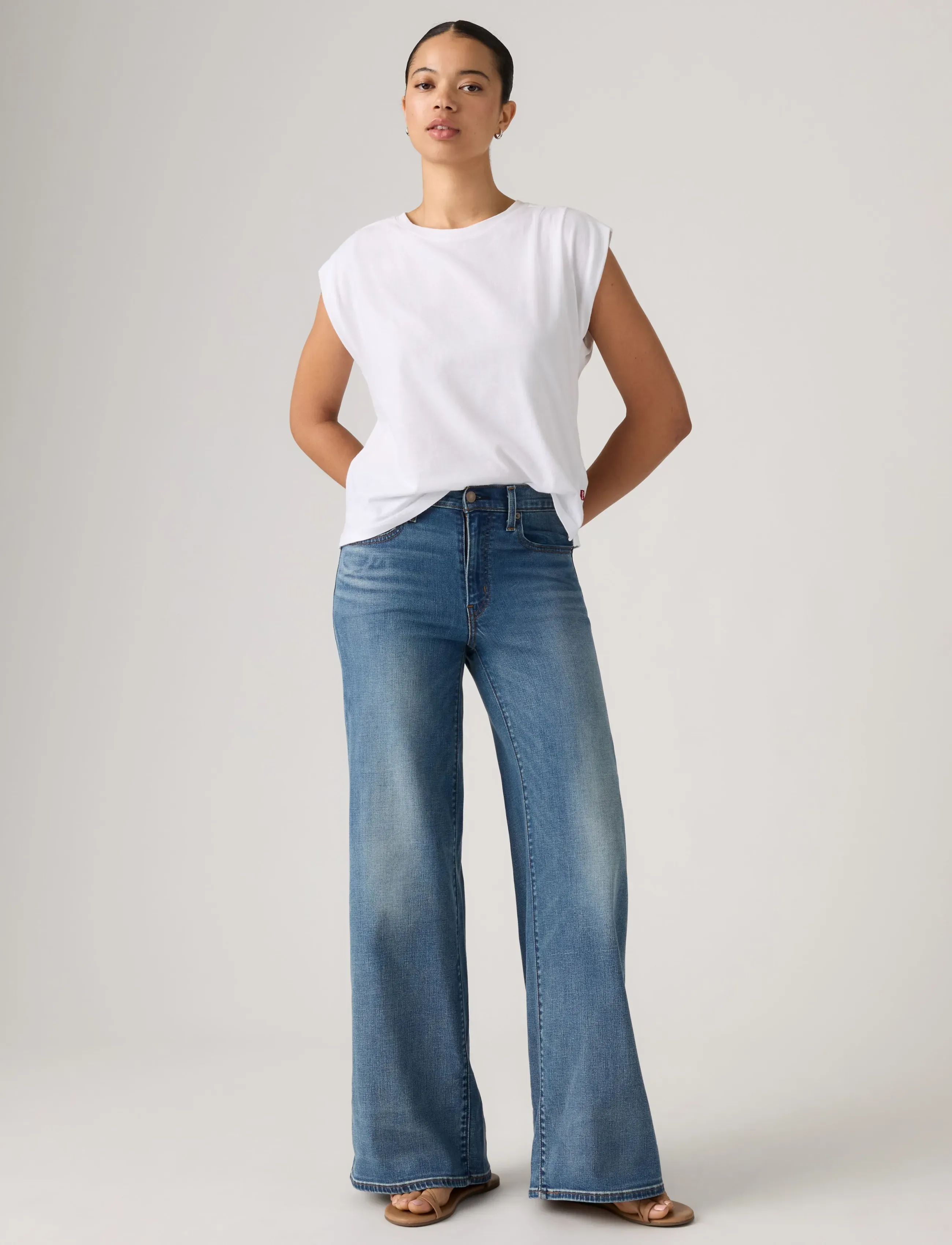 Levi's® 728 HR WIDE LEG FINDER KEEPER - Jeans - MED INDIGO - WORN IN / blue