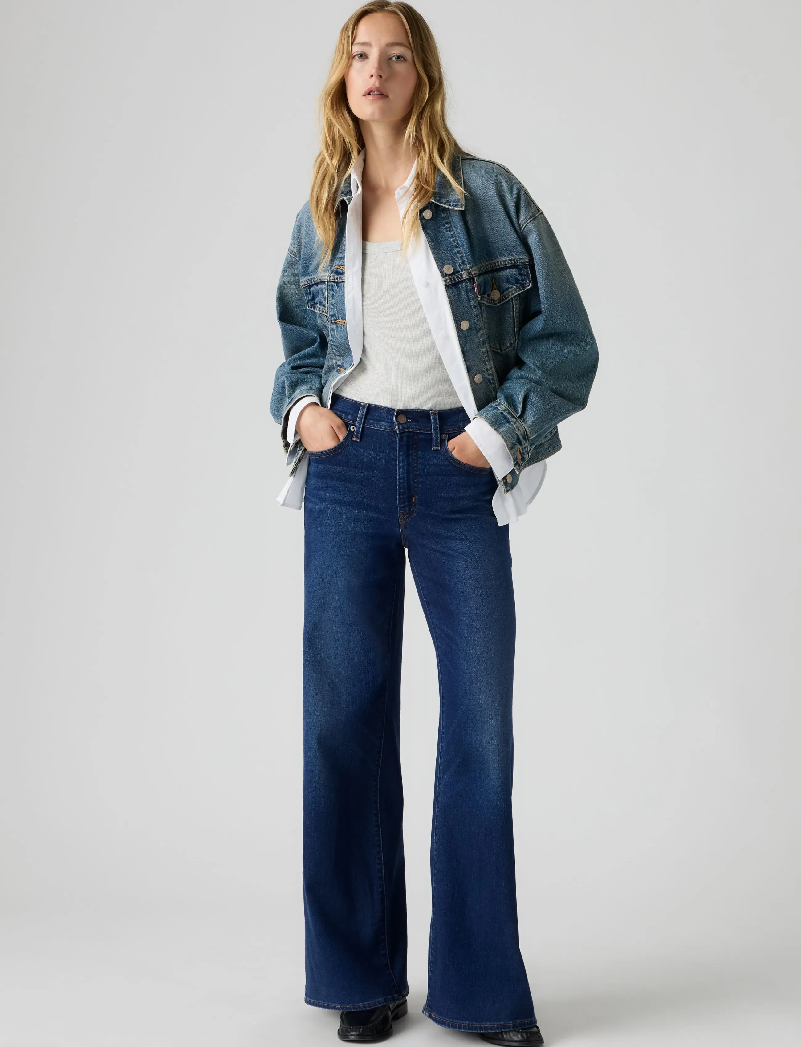 Levi's® 728 HR WIDE LEG TRUE BLUE DARK - Denimkläder - DARK INDIGO - WORN IN / navy
