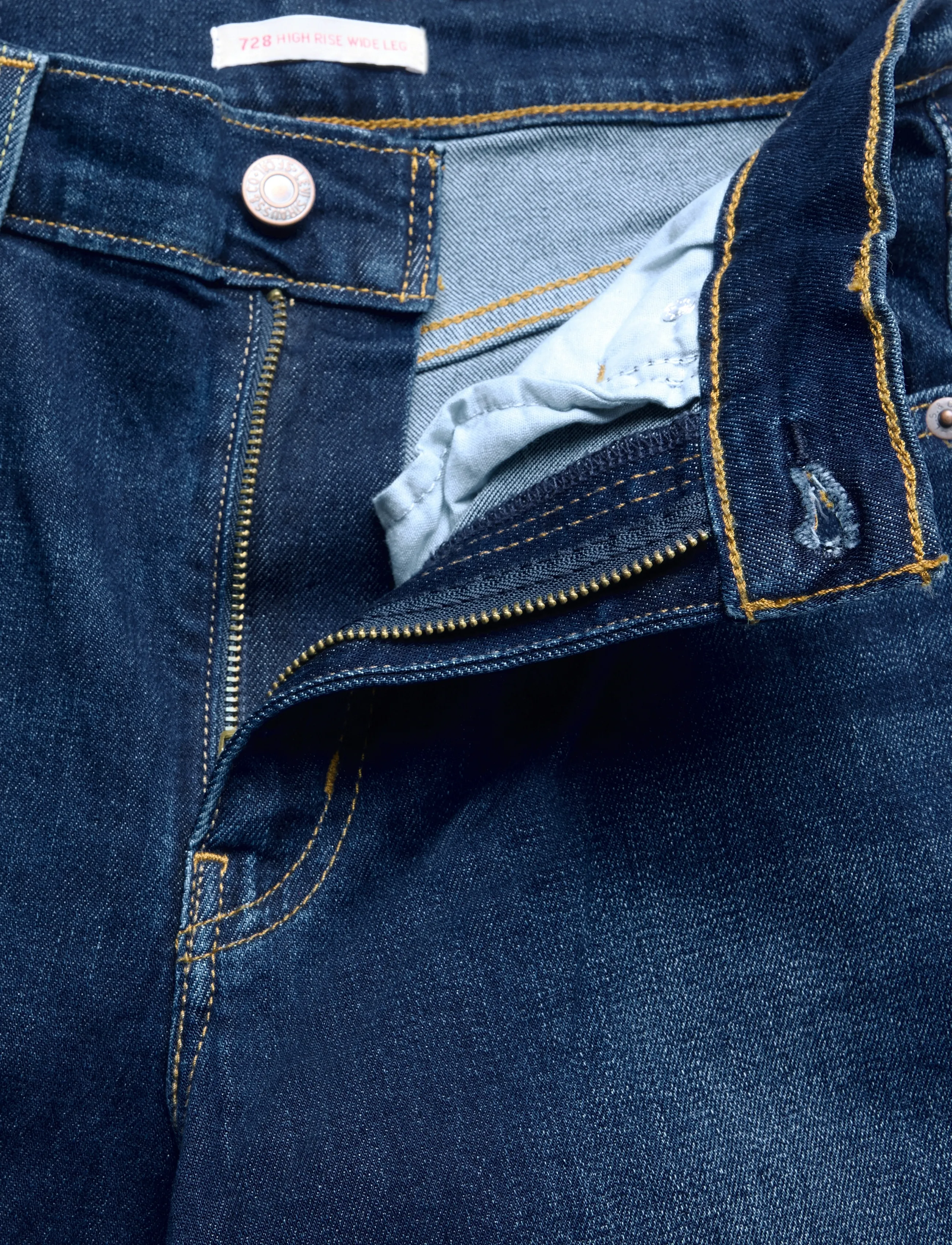 Levi's® - 728 HR WIDE LEG TRUE BLUE DARK - dark indigo - worn in - 3