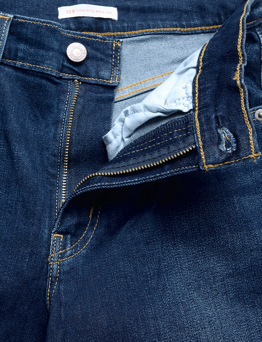 Levi's® - 728 HR WIDE LEG TRUE BLUE DARK - hosen mit weitem bein - dark indigo - worn in - 3
