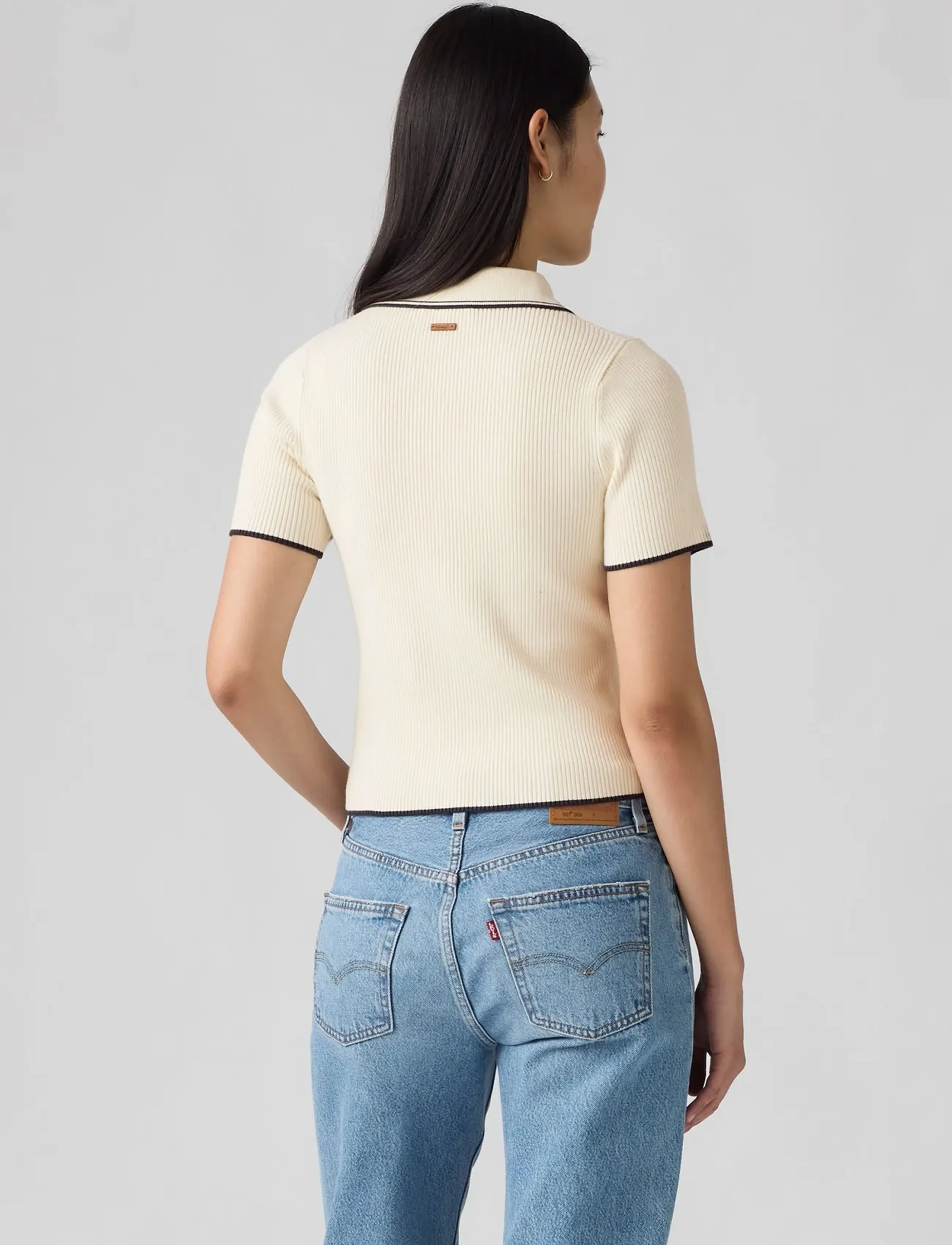 Levi's® - FAITH SWEATER POLO EGRET - whites - 3