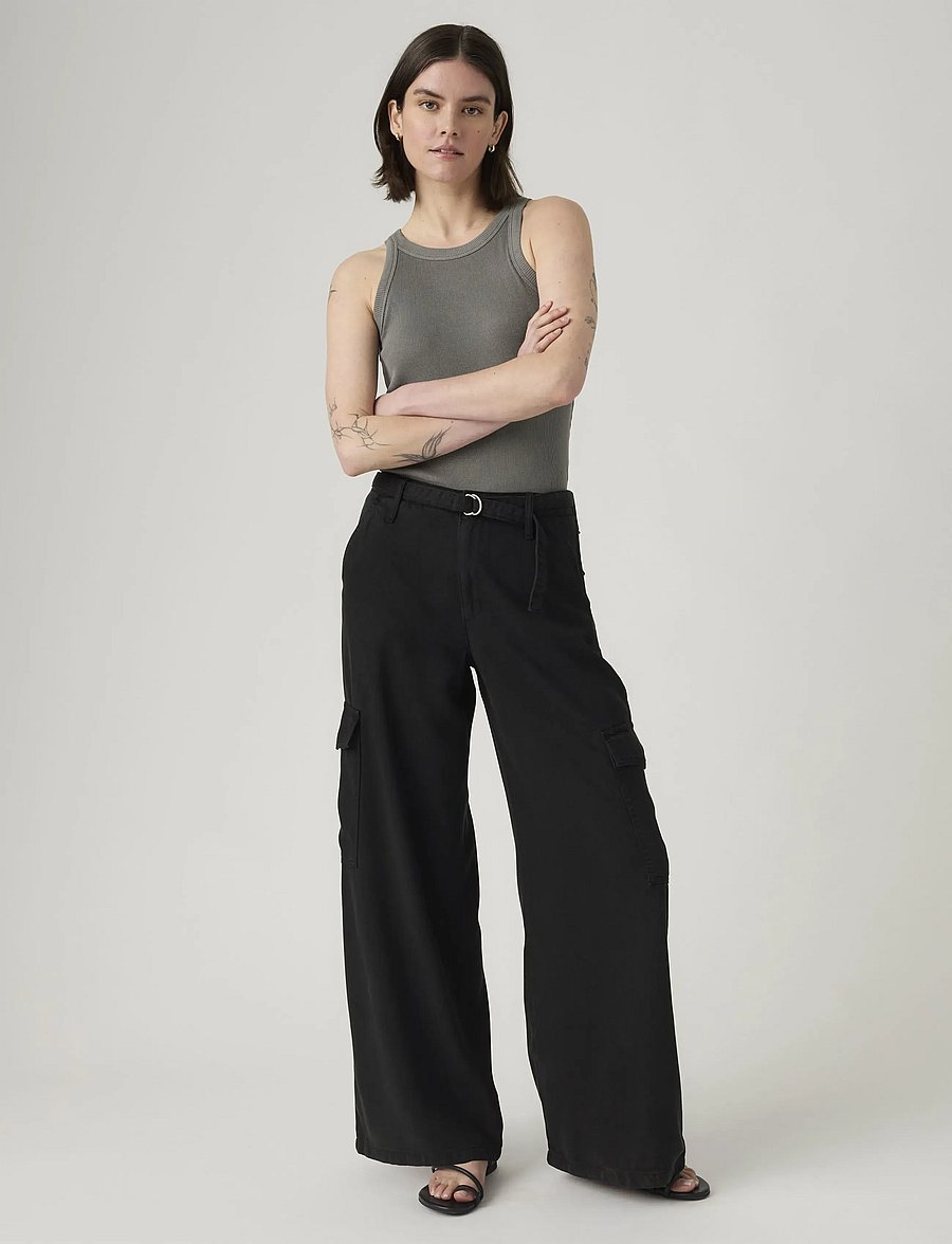 Levi's® - BAGGY DAD CARGO DRAPEY CAVIAR - cargo pants - blacks - 0