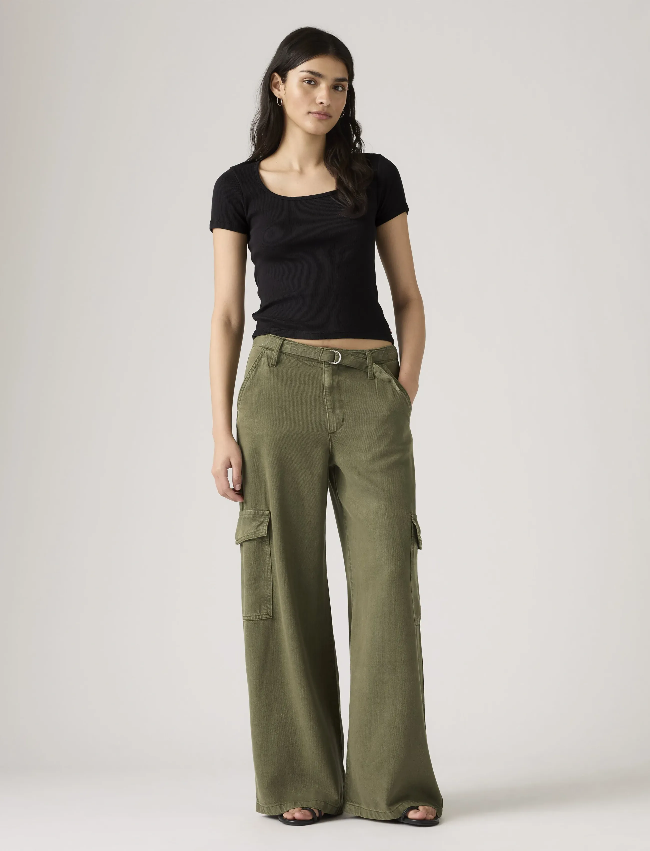 Levi's® BAGGY DAD CARGO DRAPEY IVY GRE - Kampagne - GREENS / khaki/green