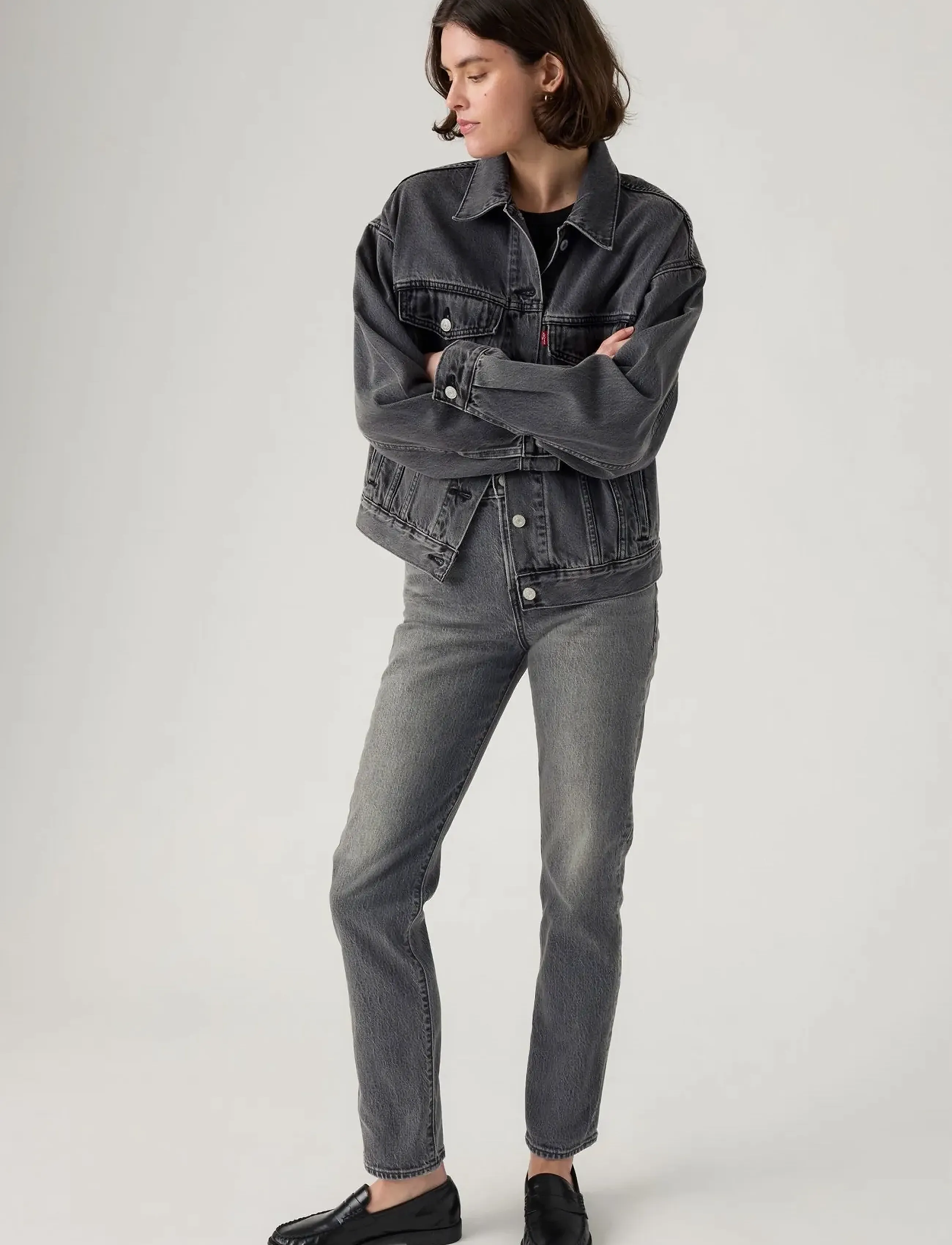 Levi's Wedgie Slim After Hours Night, 24 x 32, Jeans, Grau - Straight-regular, Frauen