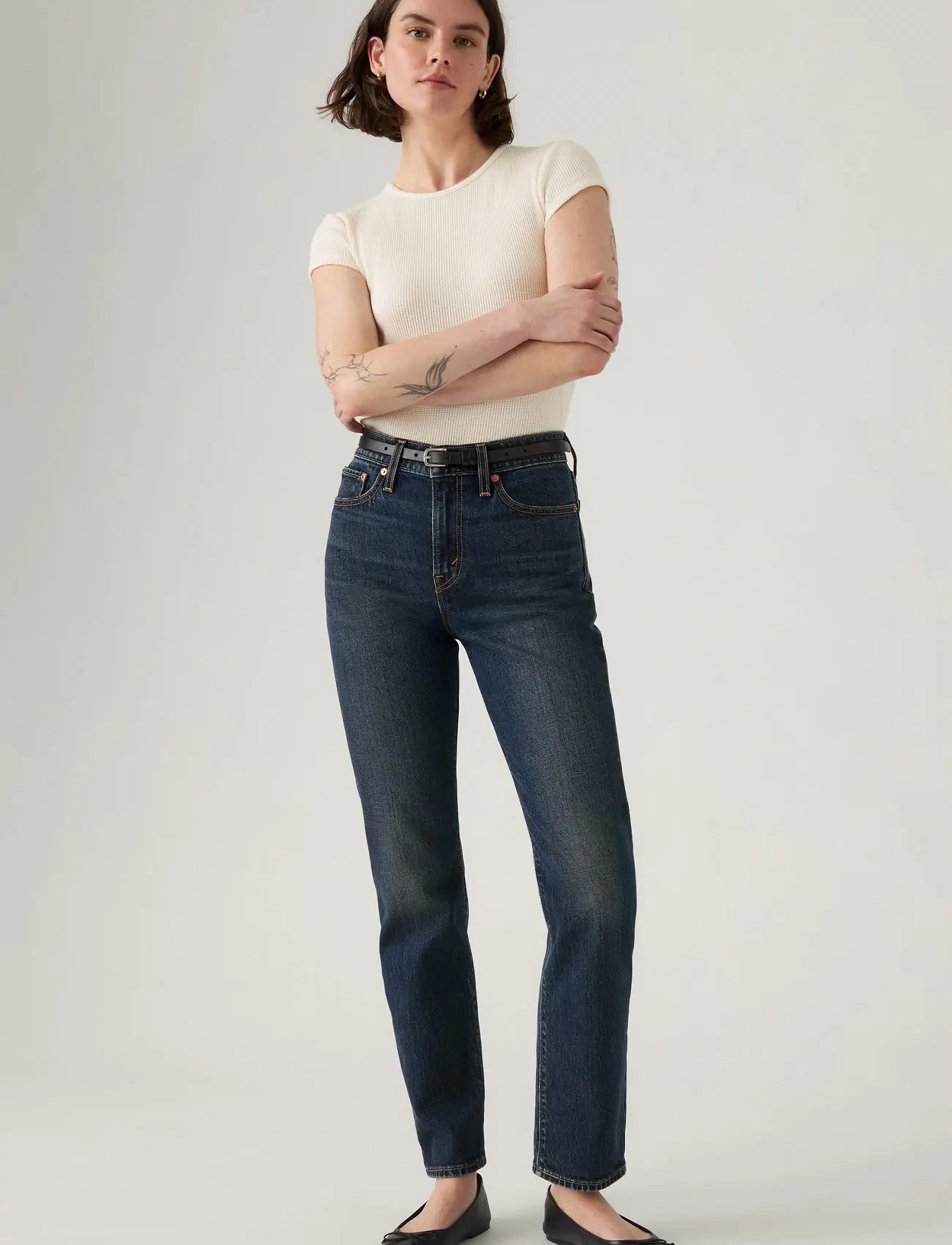 Levi's Wedgie Slim Parallel Life, Kvinder, Slim Parallel Jeans, Blå, Str: 28 x 32