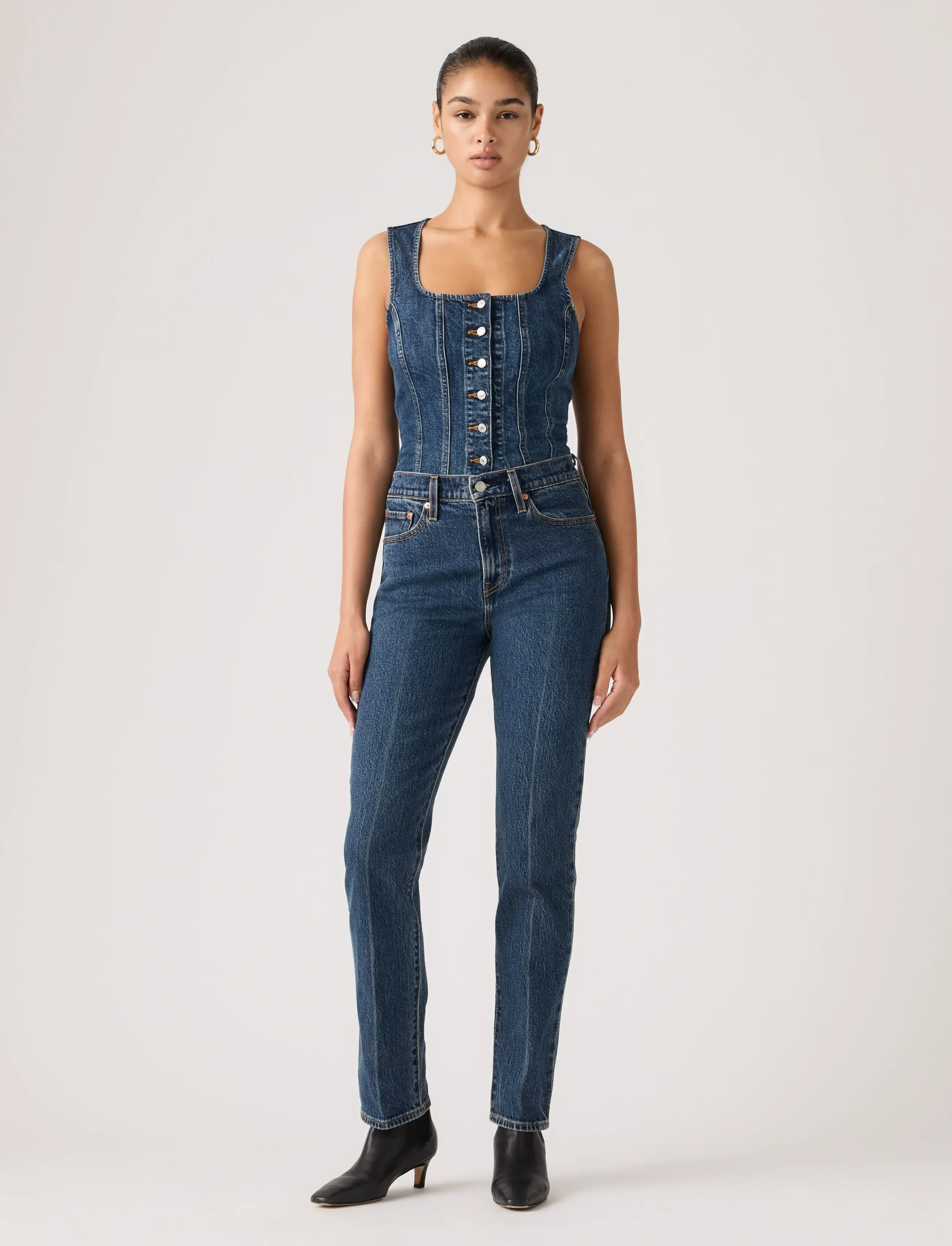 Levi's® WEDGIE SLIM DESTINY STONE - Tøj - DARK INDIGO - FLAT FINISH / blue
