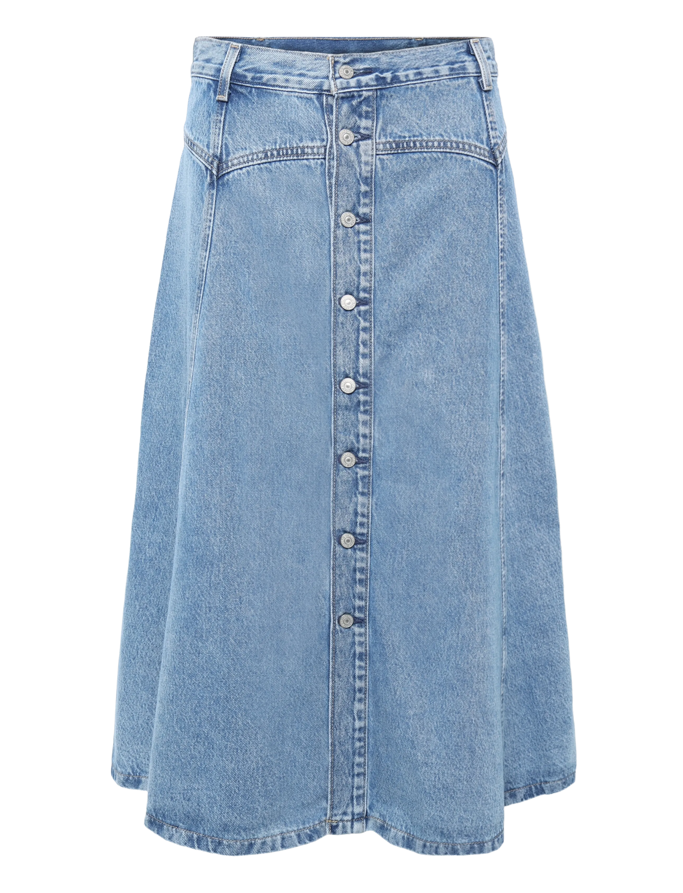 Levi's® YOKED WESTERN SKIRT INNER ADVE - Nederdele - MED INDIGO - FLAT FINISH / blue