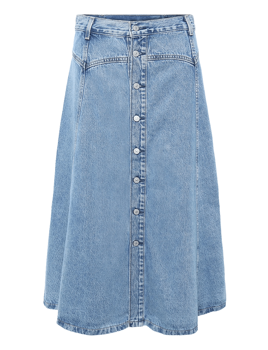 Levi's® - YOKED WESTERN SKIRT INNER ADVE - denimnederdele - med indigo - flat finish - 0