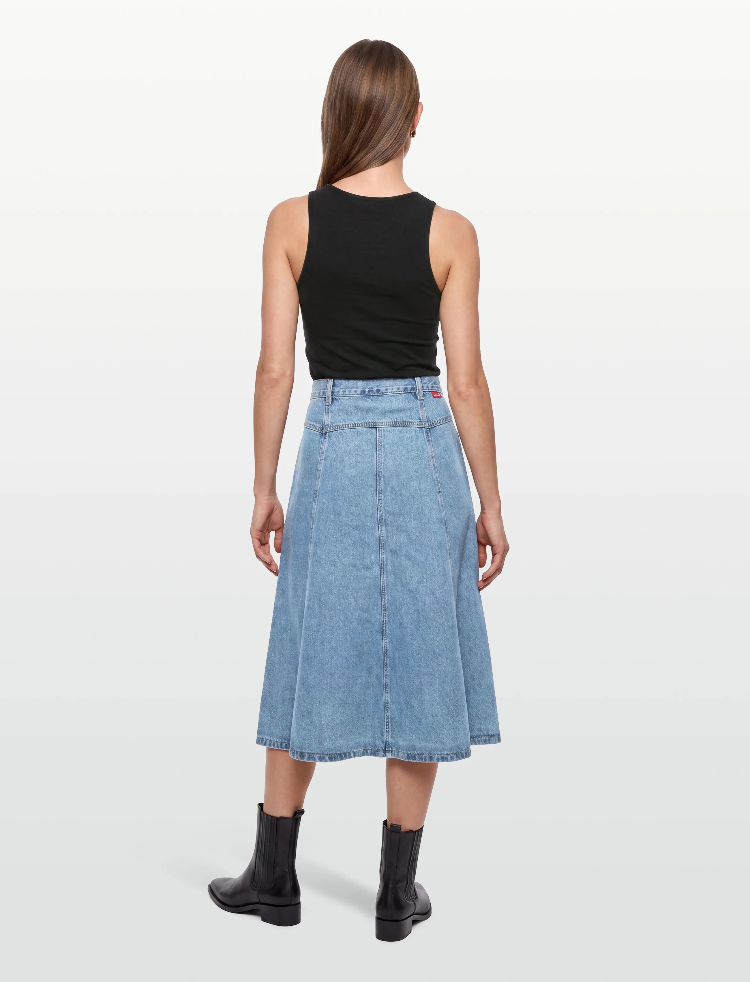 Levi's® - YOKED WESTERN SKIRT INNER ADVE - denimnederdele - med indigo - flat finish - 4