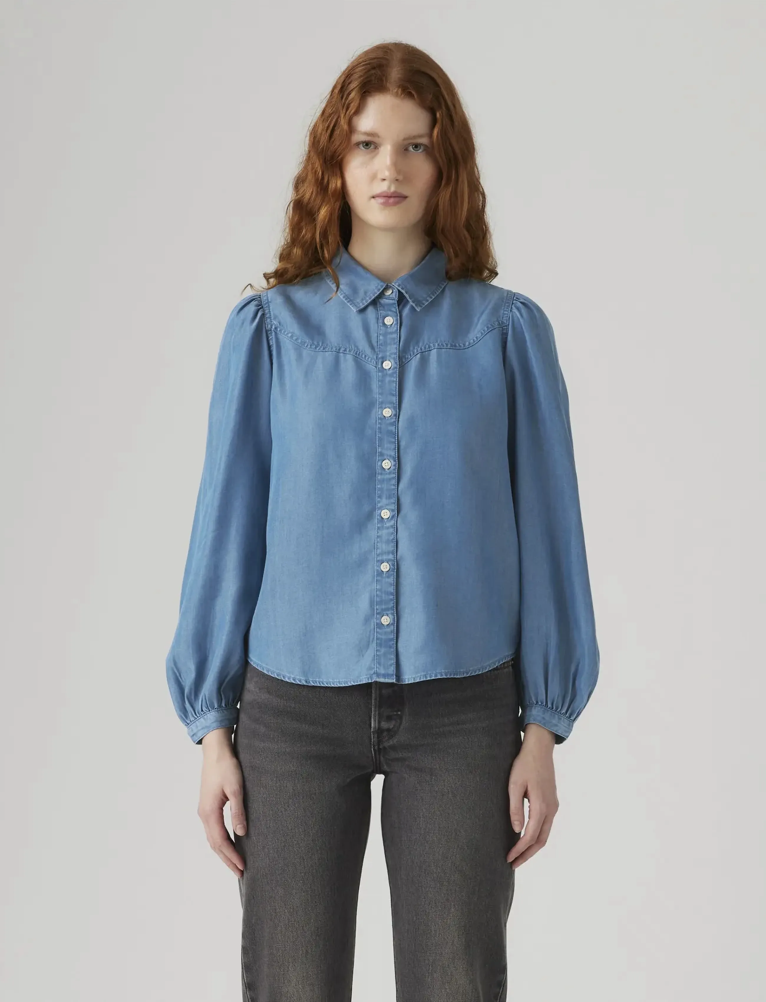 Levi's® JOURNEY WSTRN FSHN SHIRT BRIGH - Jeanshemden - MED INDIGO - FLAT FINISH / blue