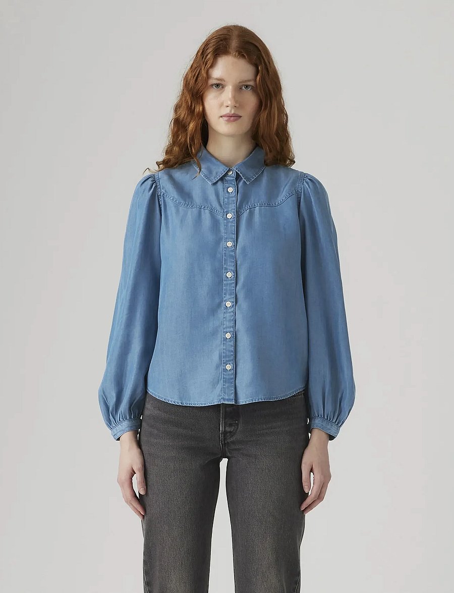 Levi's® - JOURNEY WSTRN FSHN SHIRT BRIGH - chemises en jeans - med indigo - flat finish - 0