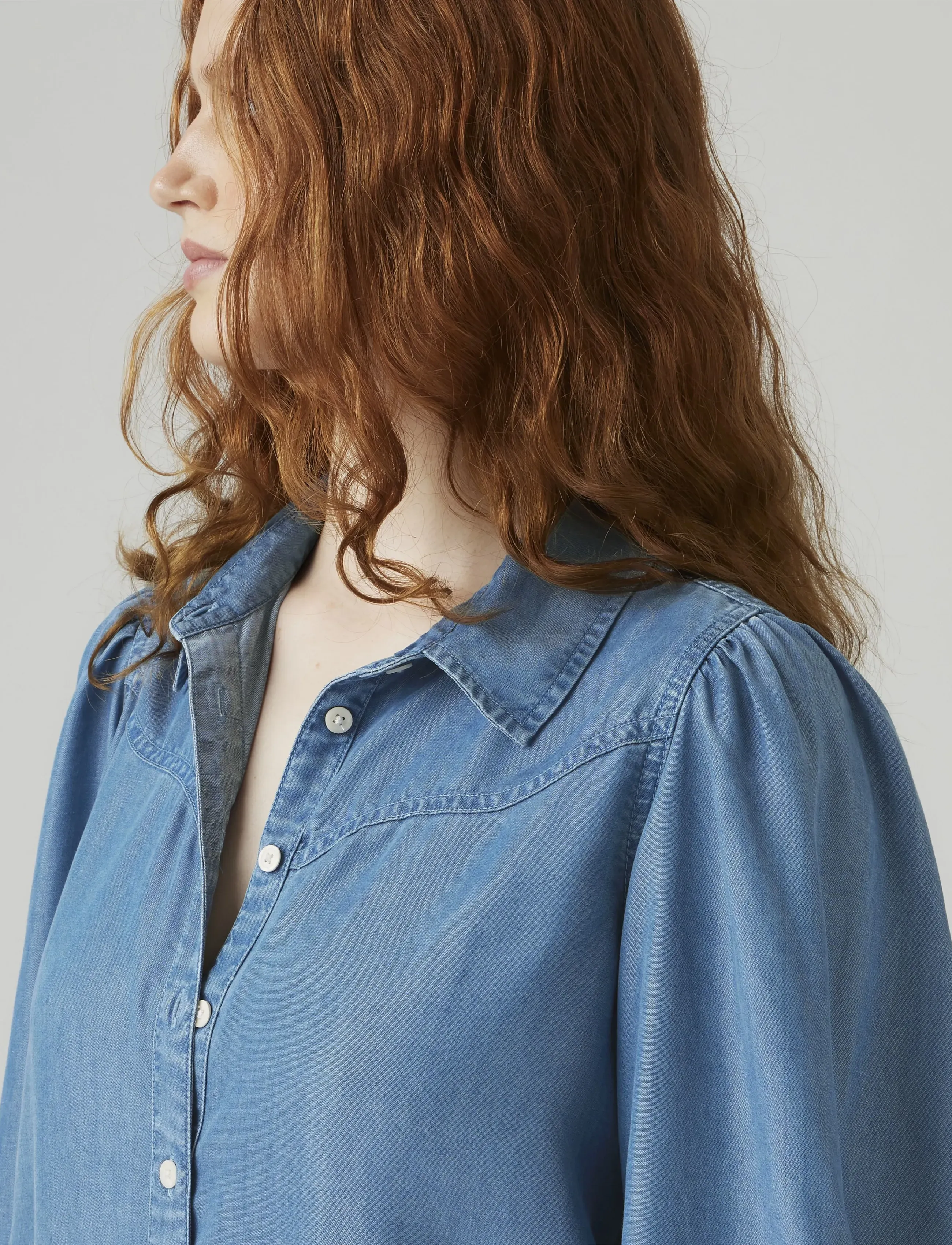 Levi's® - JOURNEY WSTRN FSHN SHIRT BRIGH - chemises en jeans - med indigo - flat finish - 4