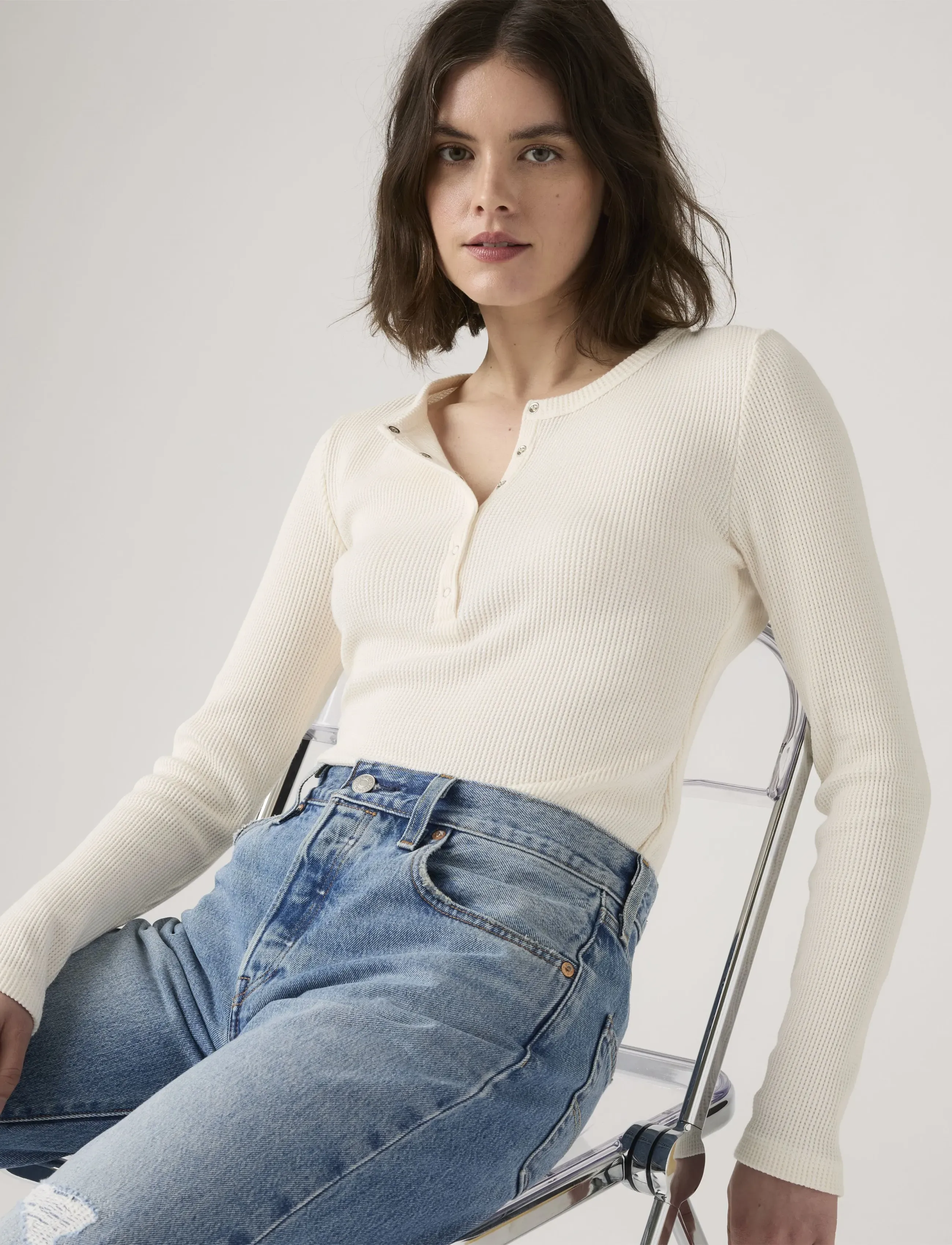 Levi's® - DRY GOODS HENLEY WAFFLE GARDEN - neutrals - 4