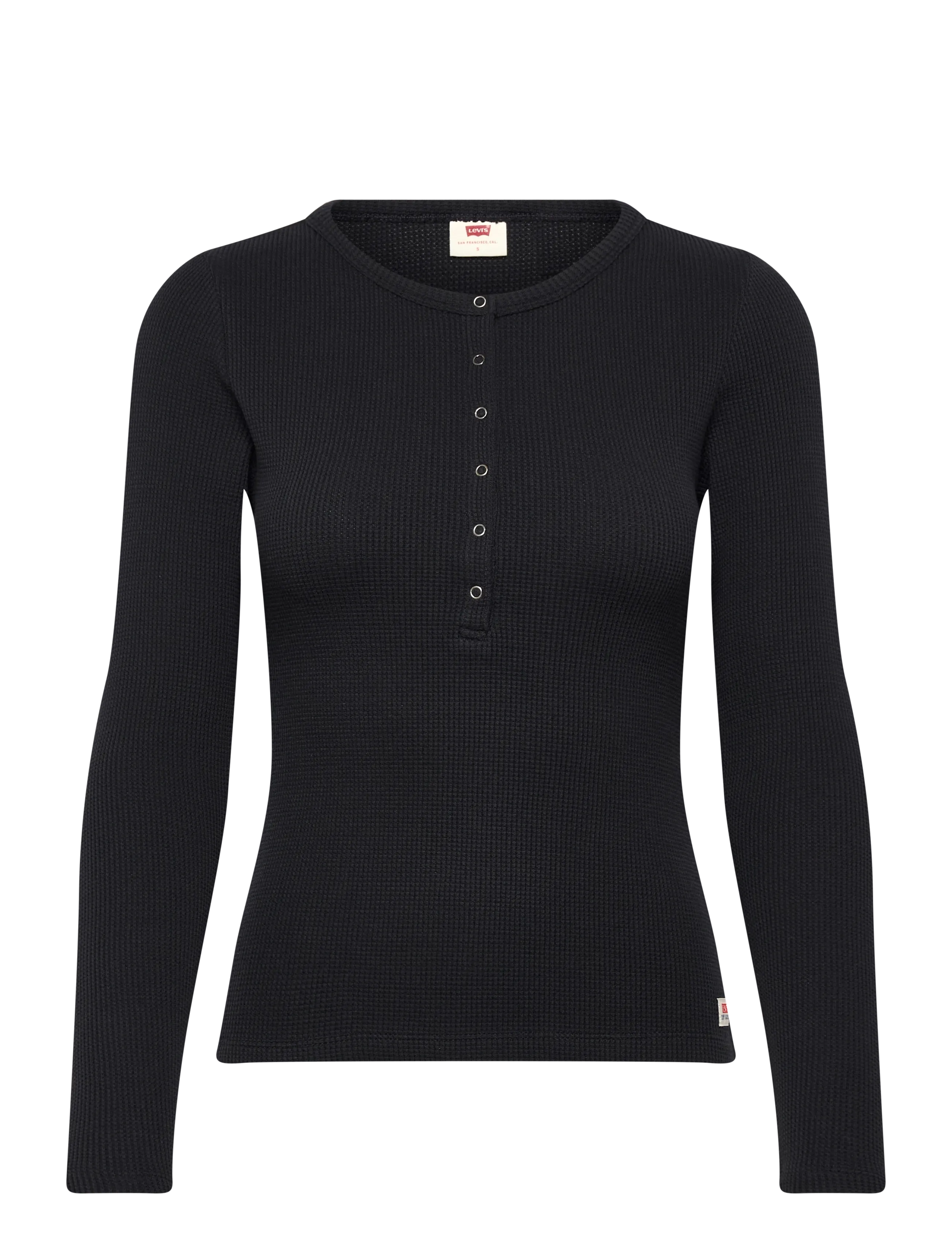 Levi's® DRY GOODS HENLEY WAFFLE ANTHRA - Campaign - BLACKS / black