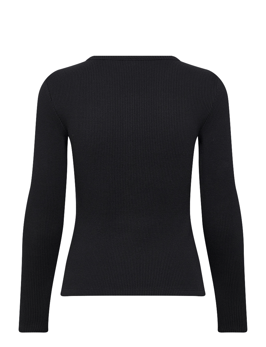 Levi's® - DRY GOODS HENLEY WAFFLE ANTHRA - långärmade toppar - blacks - 2