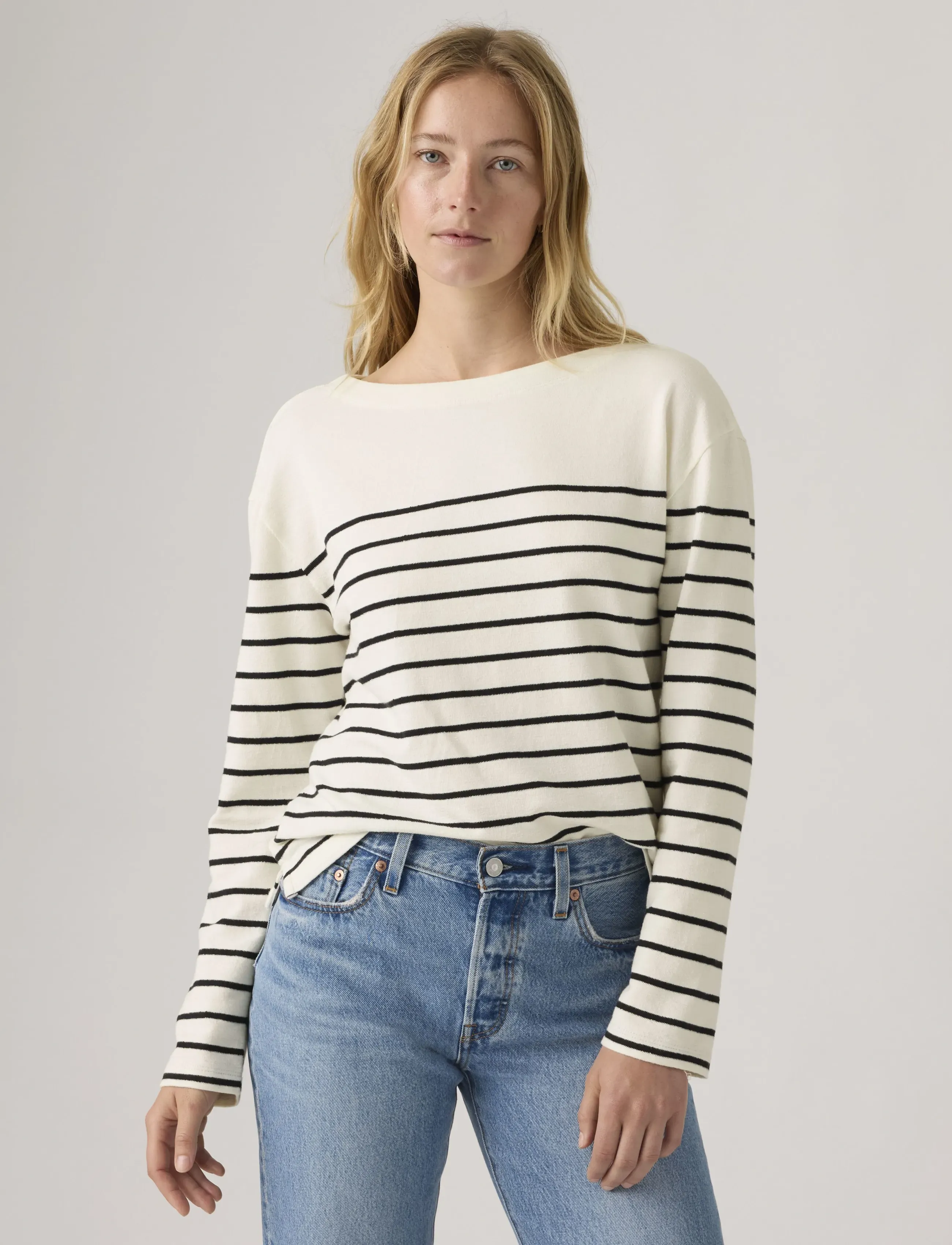 Levi's Marin Stripe Top Magnolia Stri, XS, Multi/patterned, Strik > Trøjer, Dame