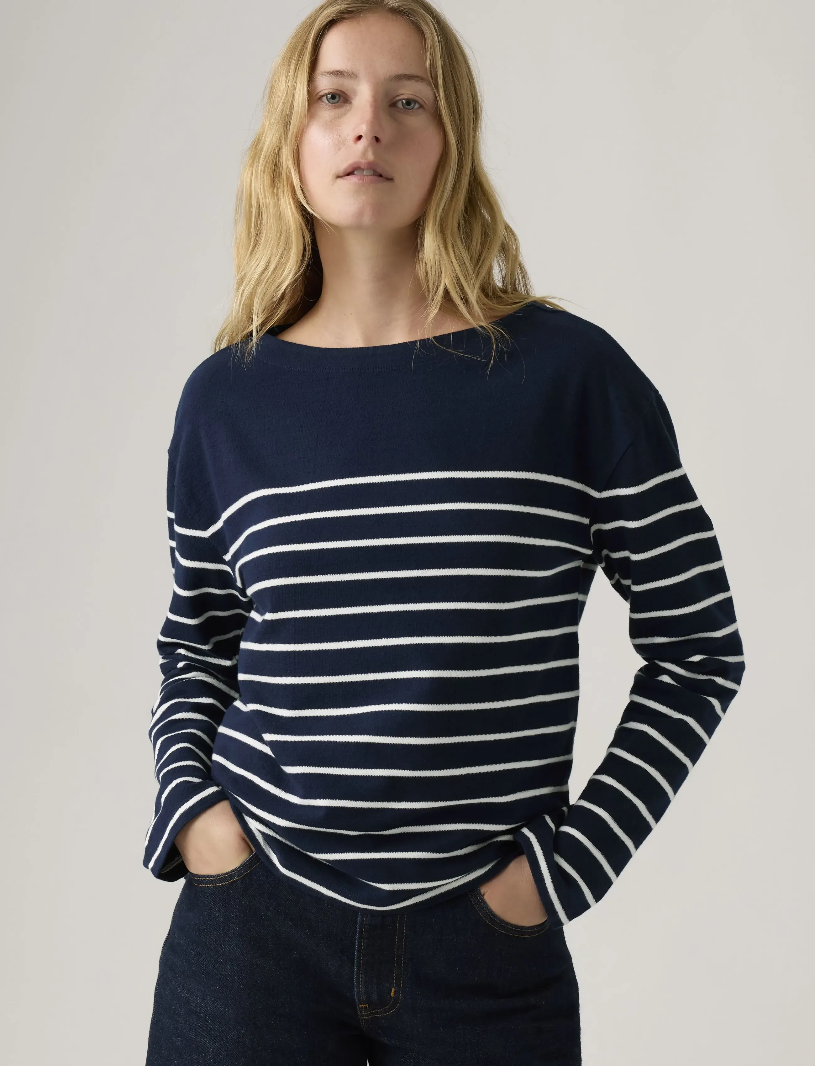 Levi's Marin Stripe Top Magnolia Stri, S, Multi/patterned, Strik > Trøjer, Dame