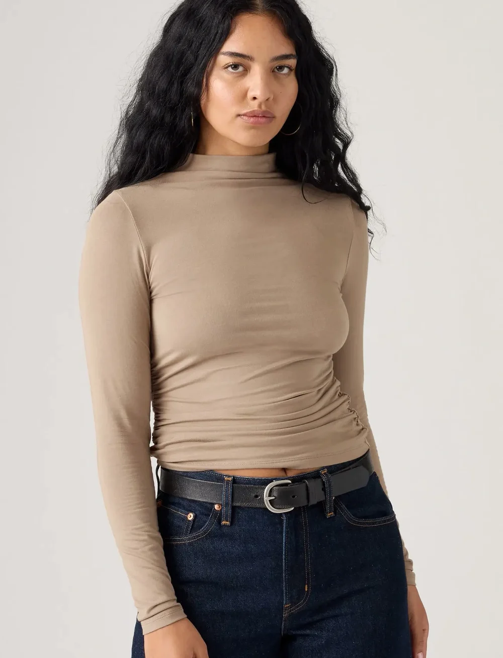 Levi's® - NINA TOP TAUPE GRAY - rullekraver - neutrals - 0