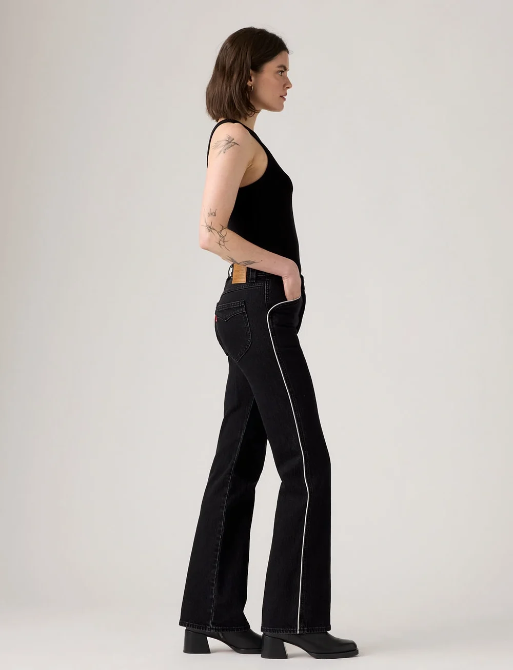 Levi's® - WEDGIE BOOT PIPING SUNSET RIDE - alt laienevad teksad - blacks - 5